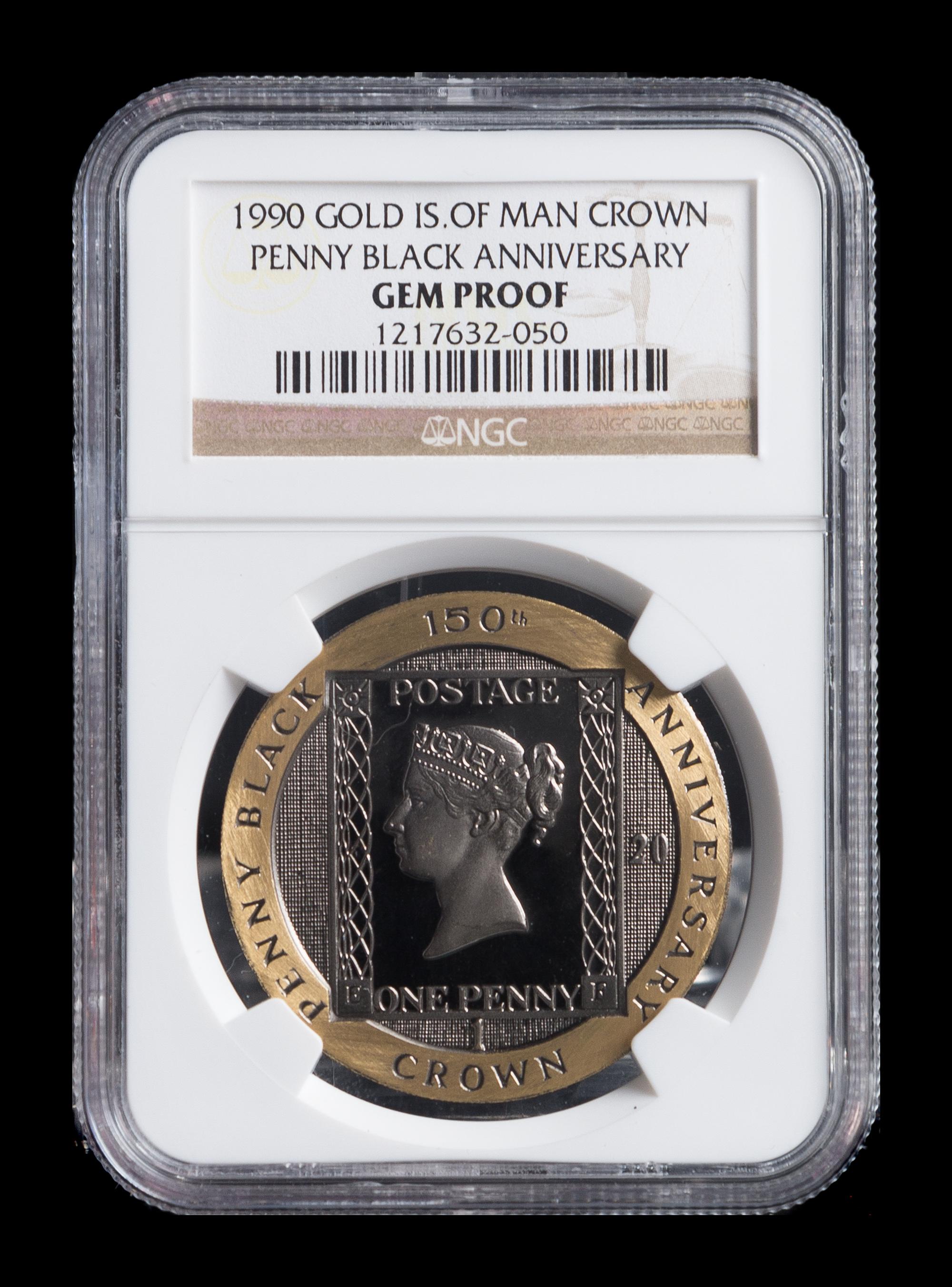 A Pobjoy Mint 1990 Penny Black Sesquicentennial Commemorative Gold Crown Round