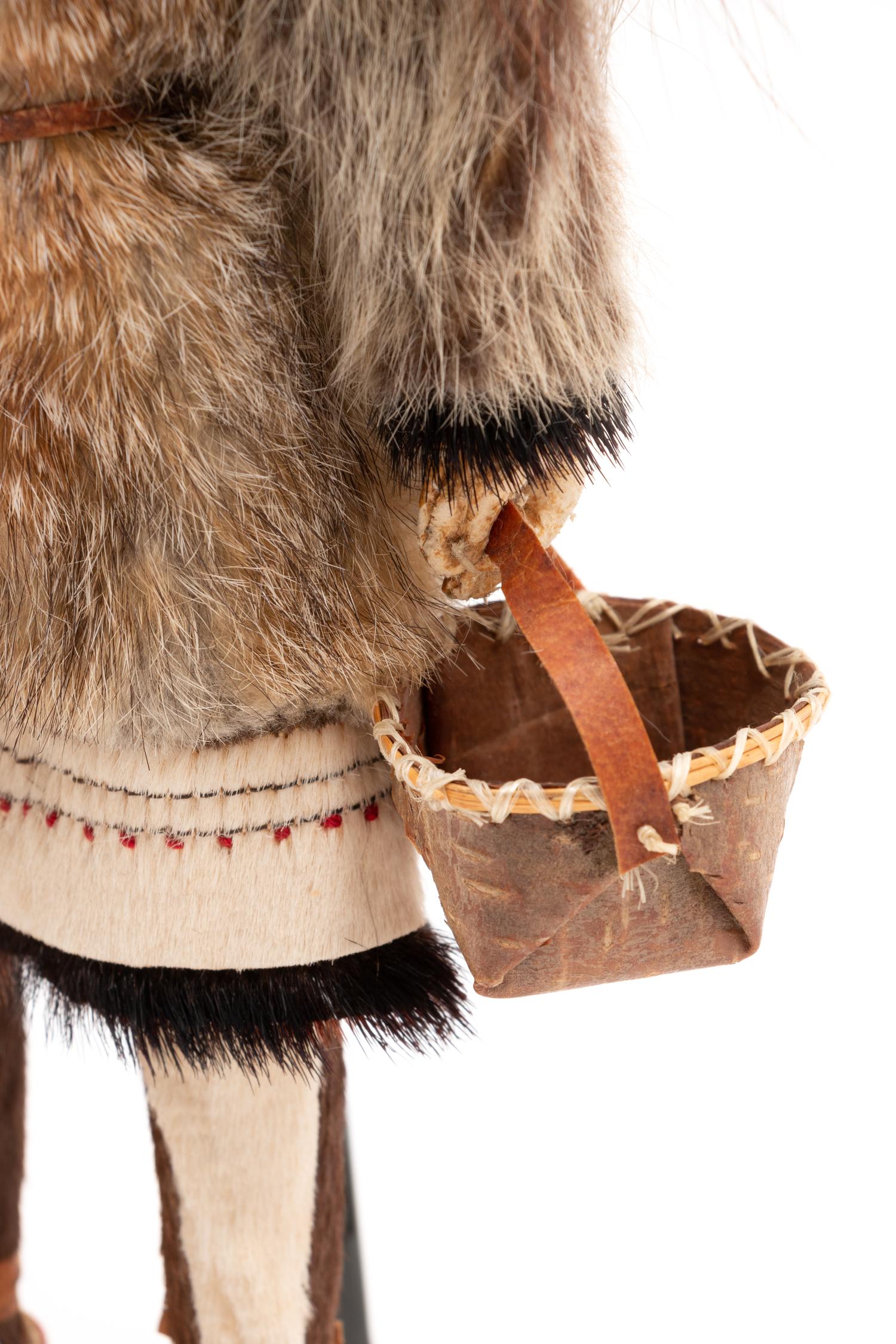 Iñupiat Carved Mother and Child Doll