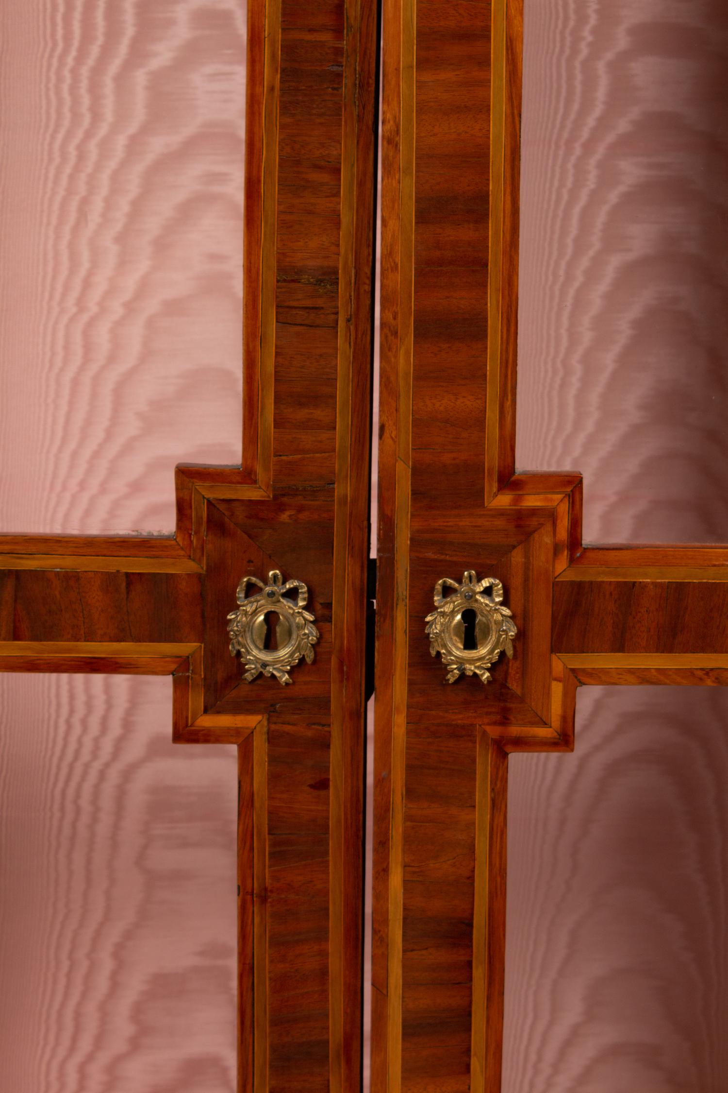 A Pair of Louis XVI Gilt Bronze Mounted Parquetry Bibliothèques