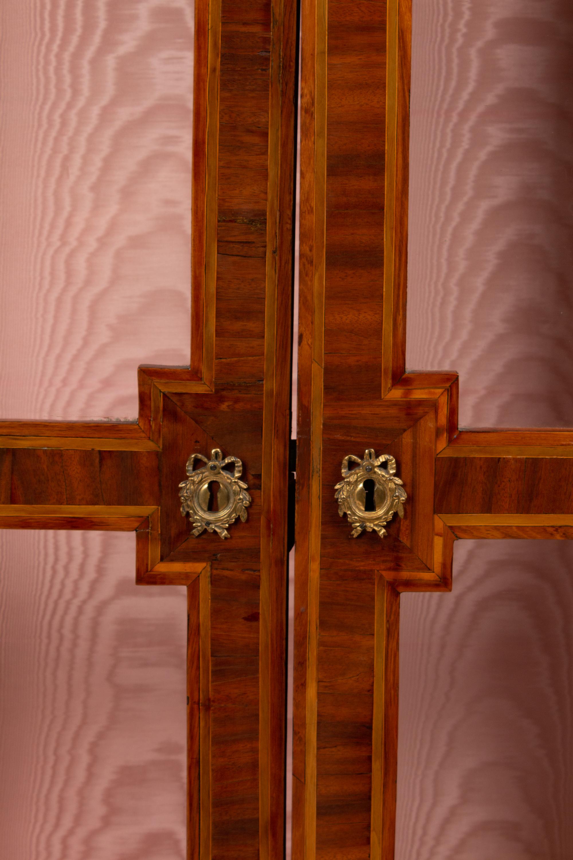 A Pair of Louis XVI Gilt Bronze Mounted Parquetry Bibliothèques