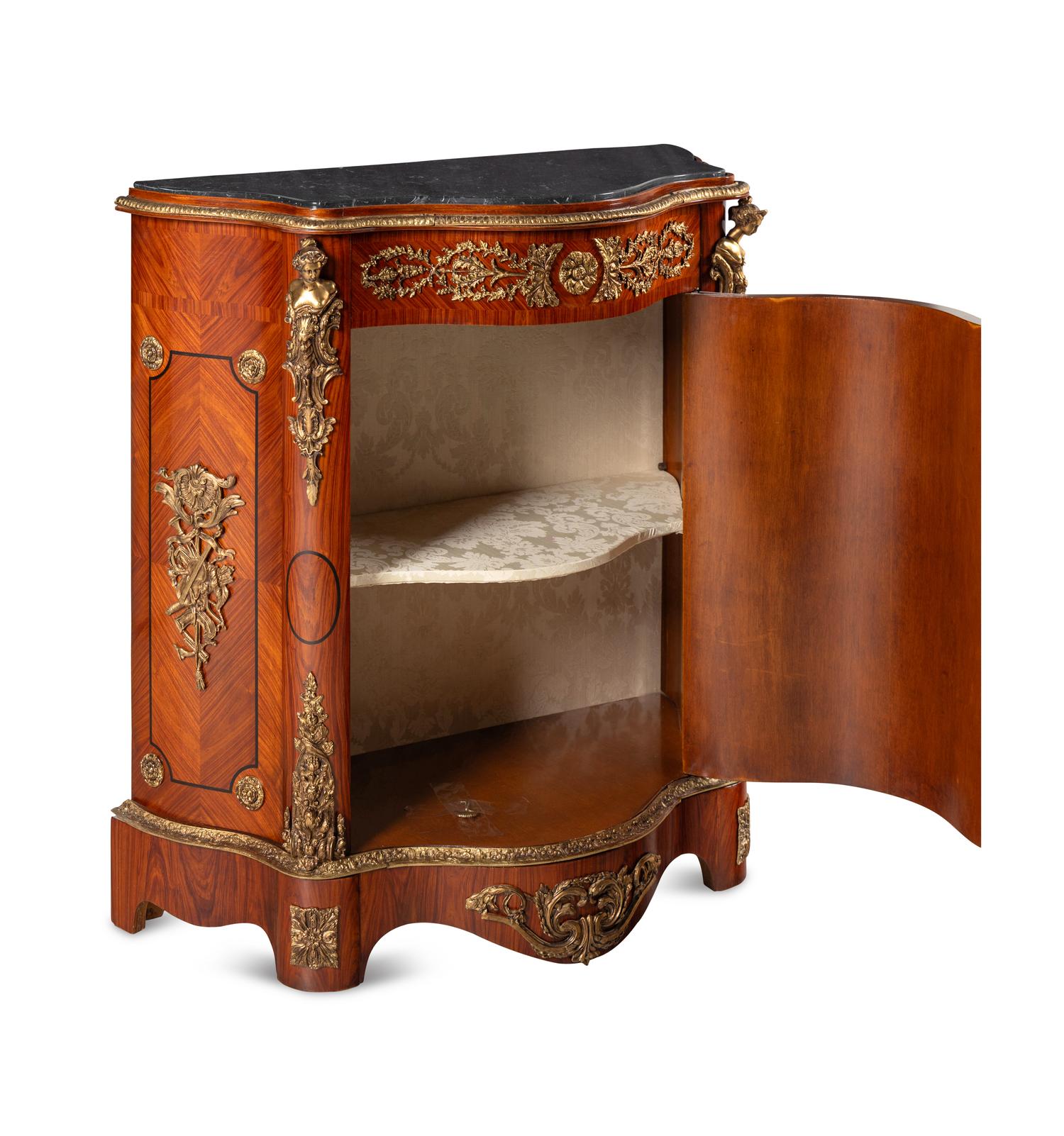 A Napoleon III Style Gilt Bronze Mounted Console Cabinet