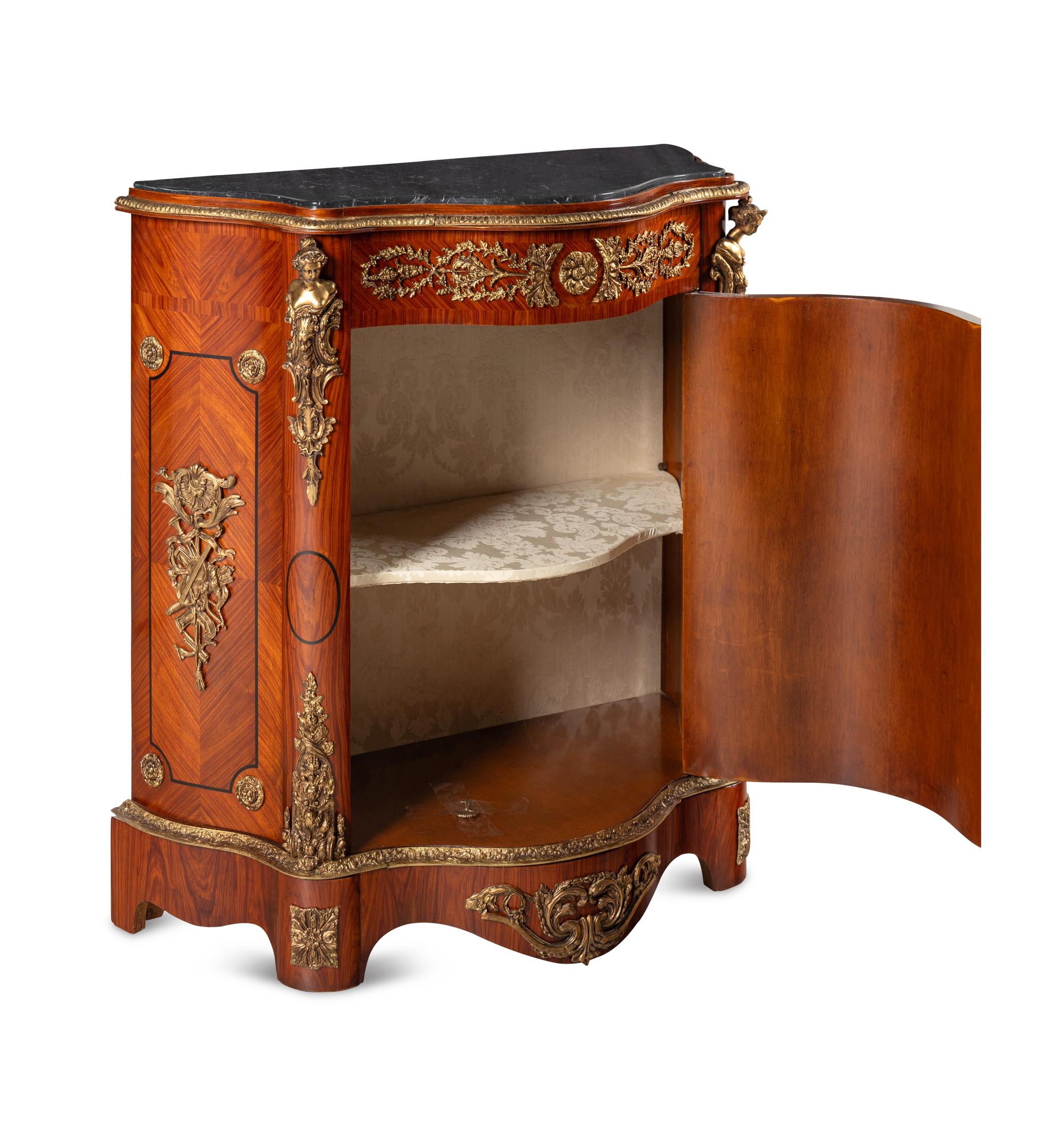 A Napoleon III Style Gilt Bronze Mounted Console Cabinet