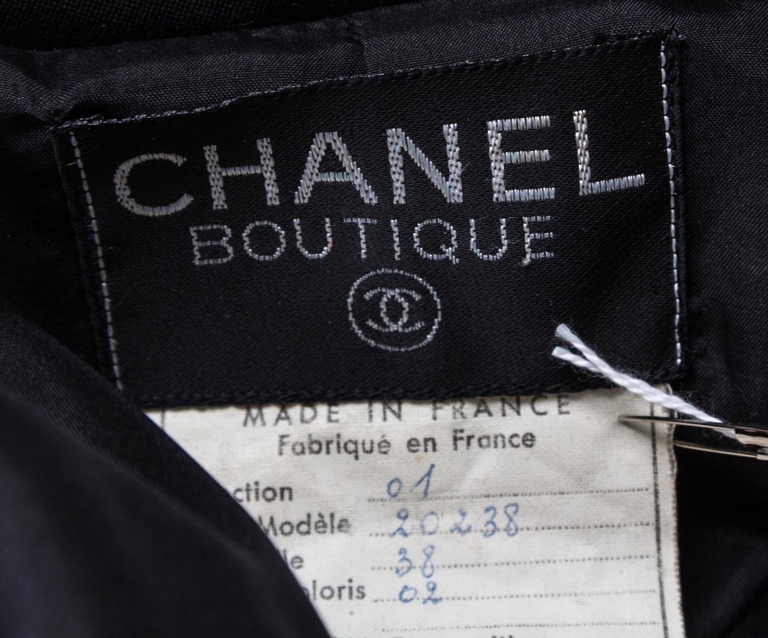 A Chanel Black Wool Jacket, Size 38.
