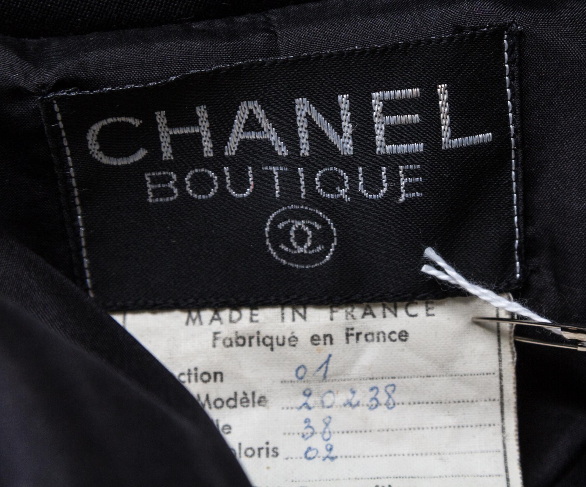 A Chanel Black Wool Jacket, Size 38.