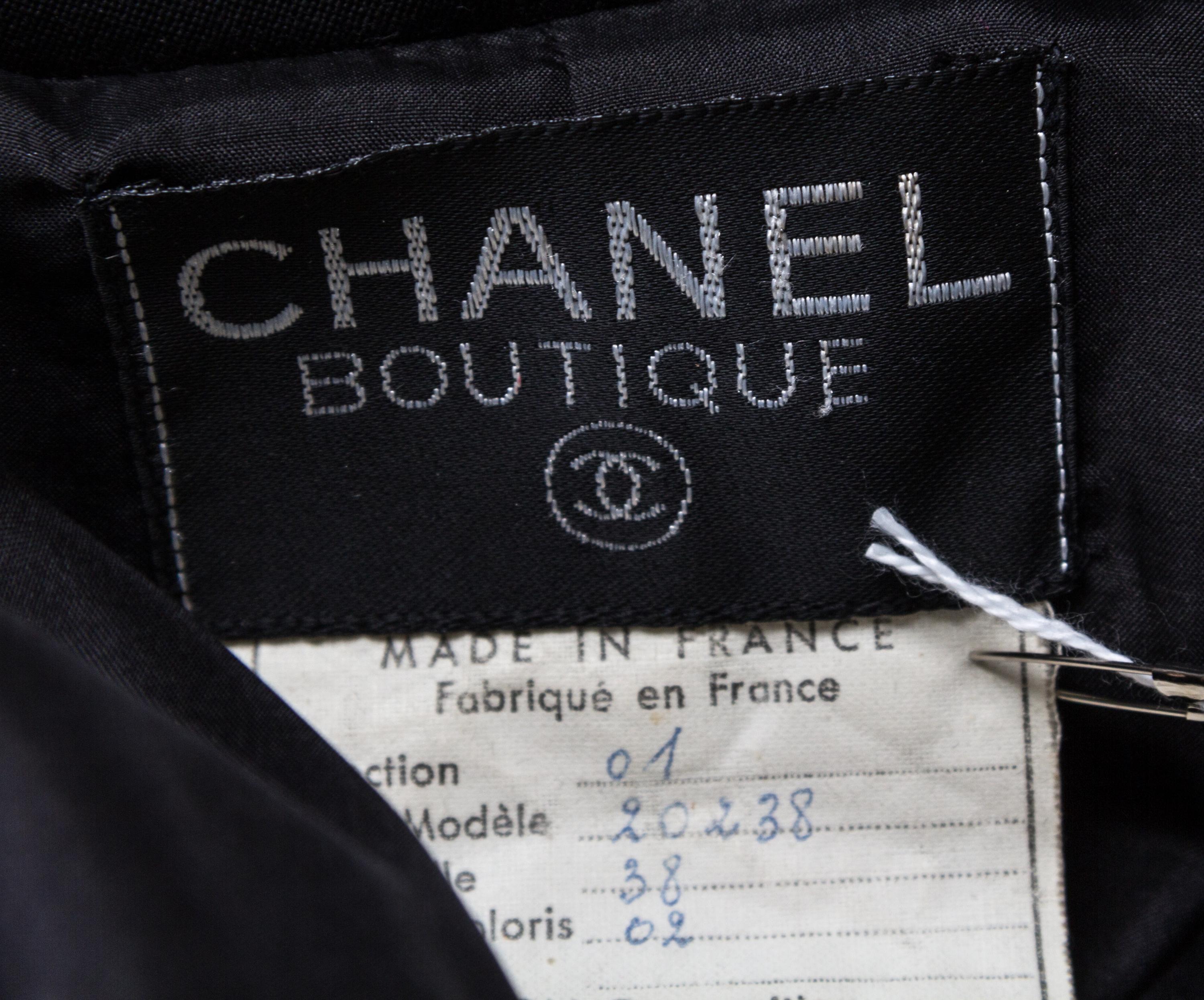 A Chanel Black Wool Jacket, Size 38.