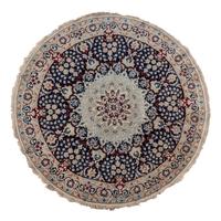 A Persian Nain Wool Circular Rug