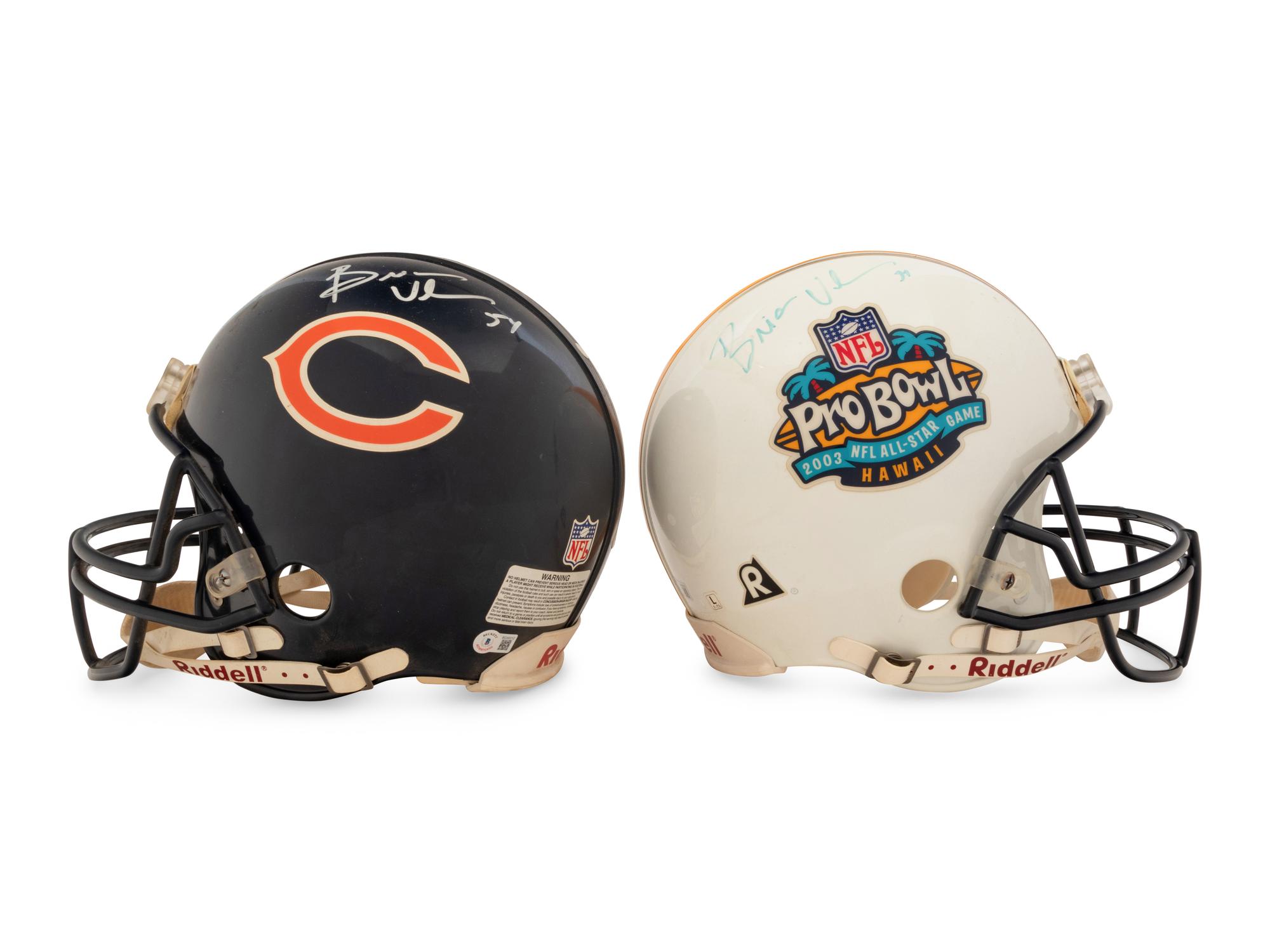 A Group of Four Brian Urlacher Signed Autograph Items (Beckett Authentication Services BAS Certified),