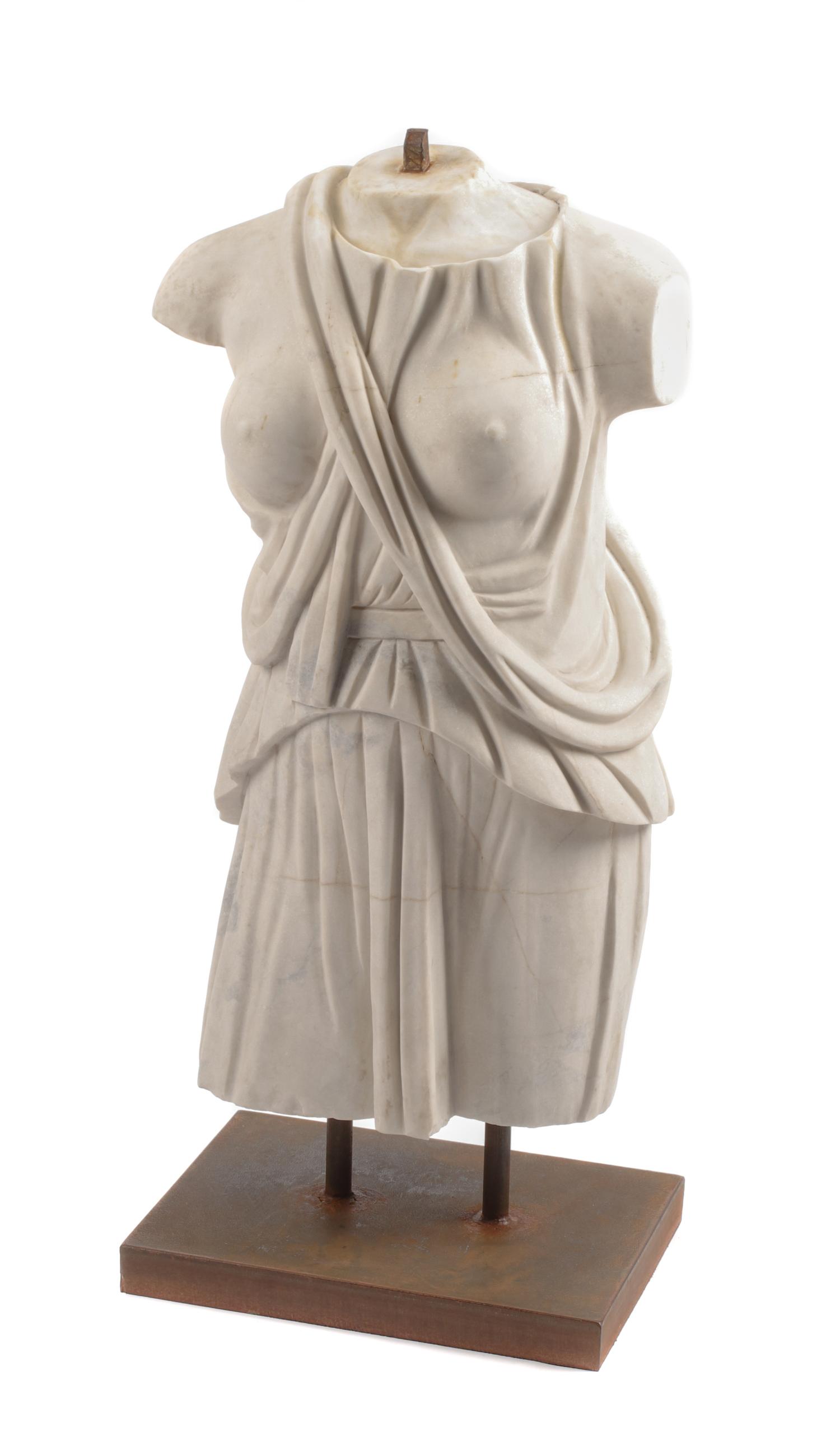 An Italian Marble Figure Height of marble 26 1/2 inches.