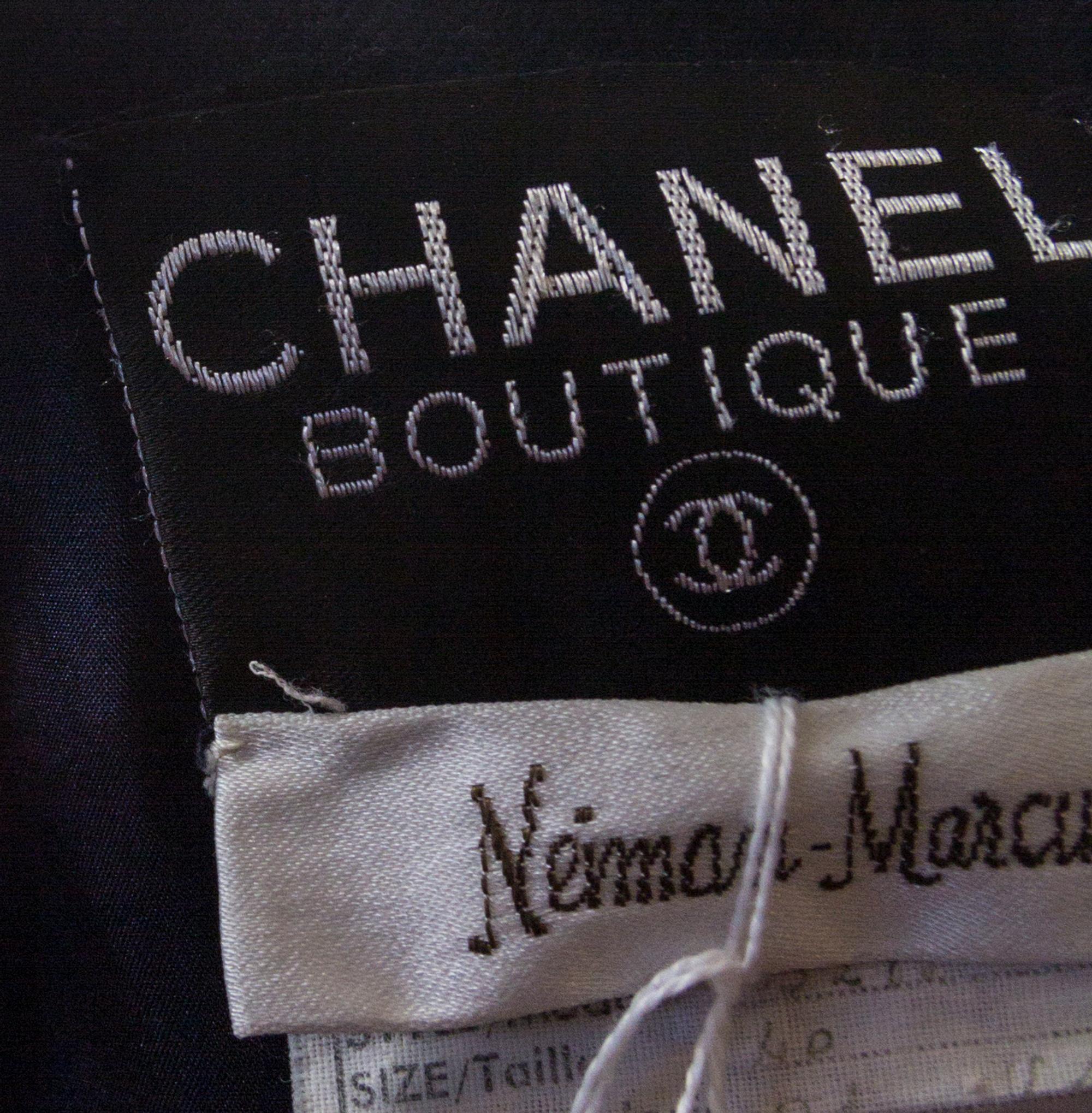 A Chanel Navy Wool Dress, Size 40.