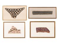 Four Peruvian Woven Cotton and Wool Textile Fragments
