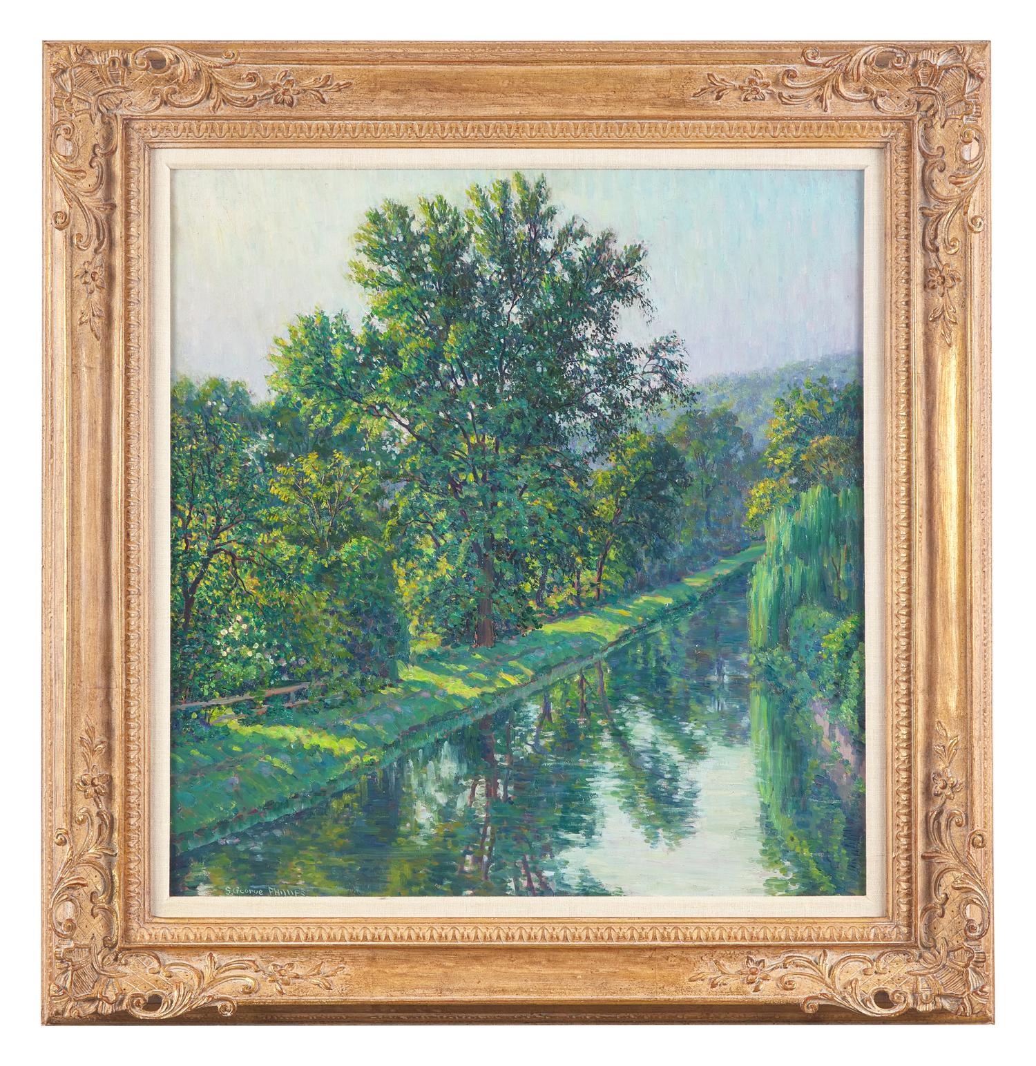 Canal View, New Hope ; with Study of Two Characters (on the reverse)