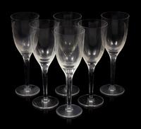 Six Lalique Angel Wing Champagne Flutes