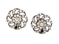 EARLY VICTORIAN, SILVER-TOPPED GOLD AND DIAMOND EARRINGS