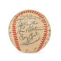 A 1943 Cleveland Indians Team Signed Autograph Baseball