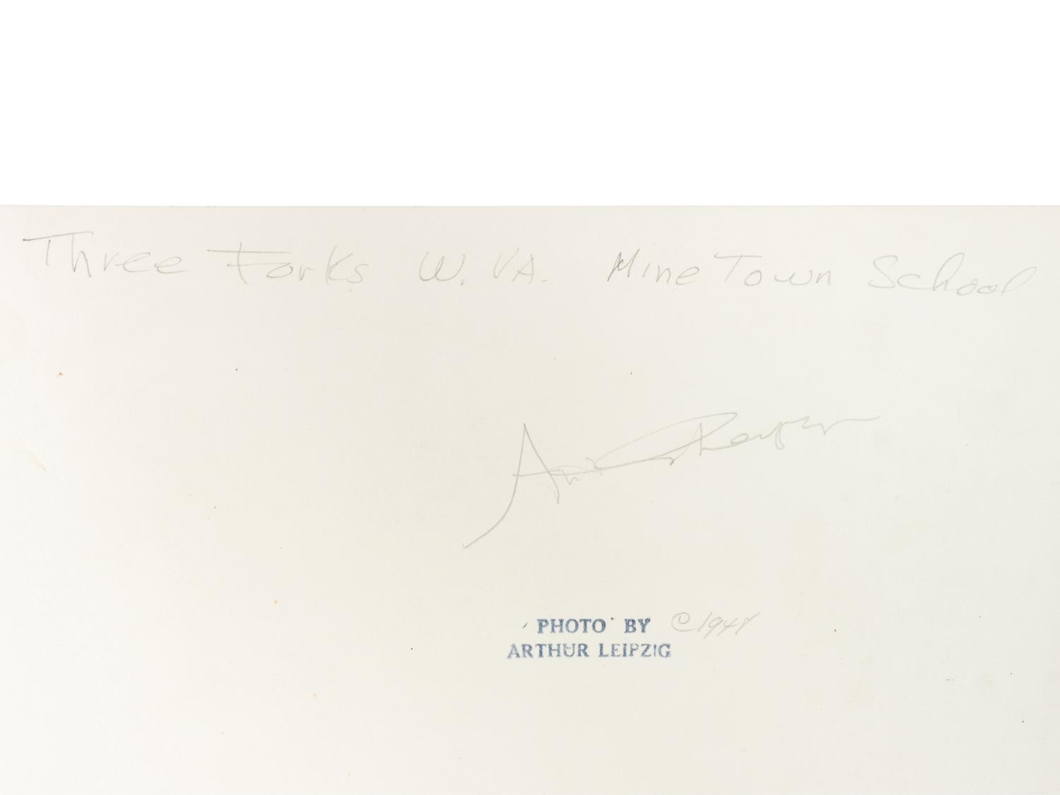 A group of four photographs ( Untitled (sleeping child) , 1950; TWU Rally Downtown , 1947; Three Forks, West Virginia, Mine School (with flag) , 1948; Mine Town School, Three Forks West Virginia (boy walking through gate) , 1948)