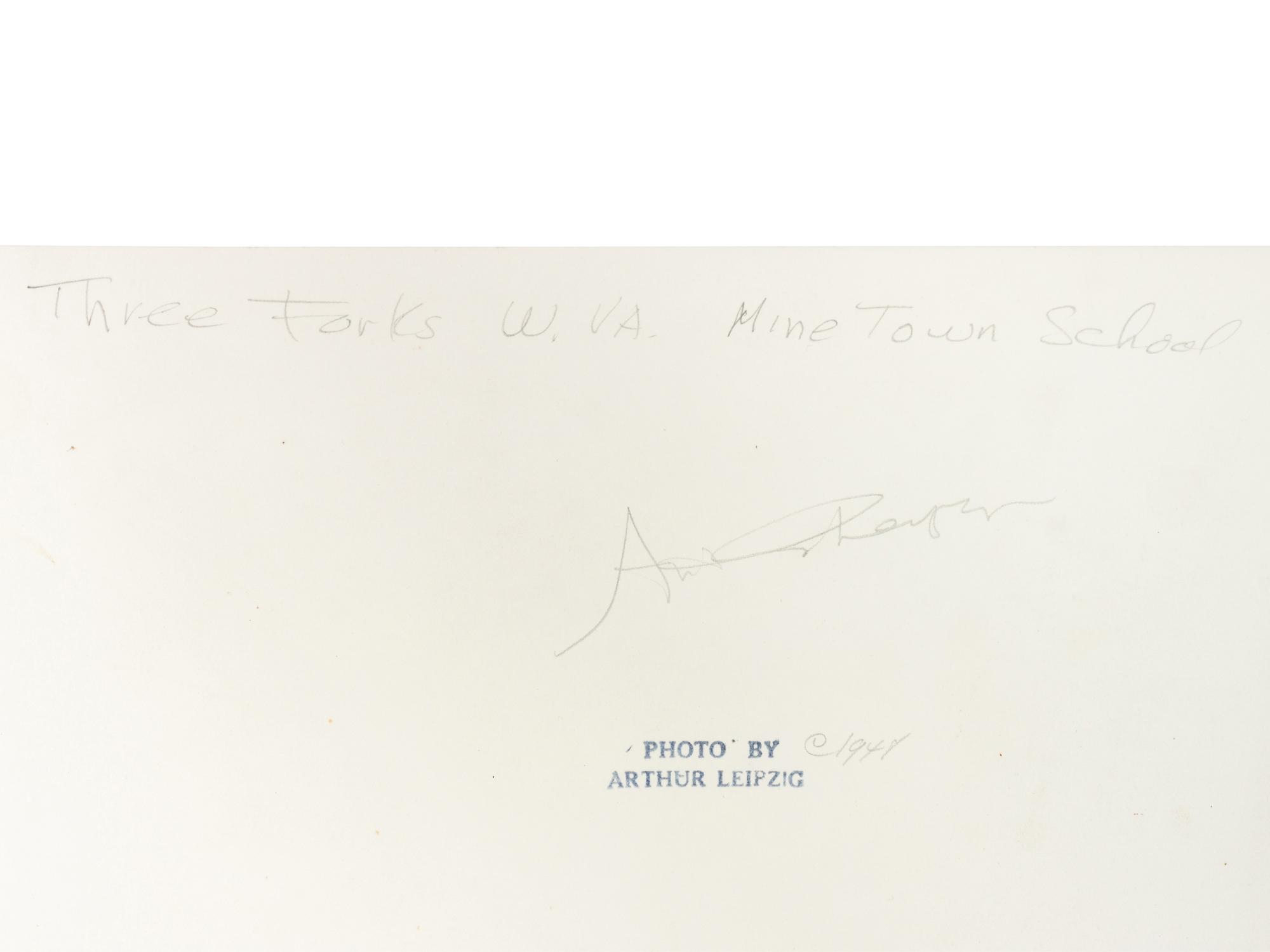 A group of four photographs ( Untitled (sleeping child) , 1950; TWU Rally Downtown , 1947; Three Forks, West Virginia, Mine School (with flag) , 1948; Mine Town School, Three Forks West Virginia (boy walking through gate) , 1948)