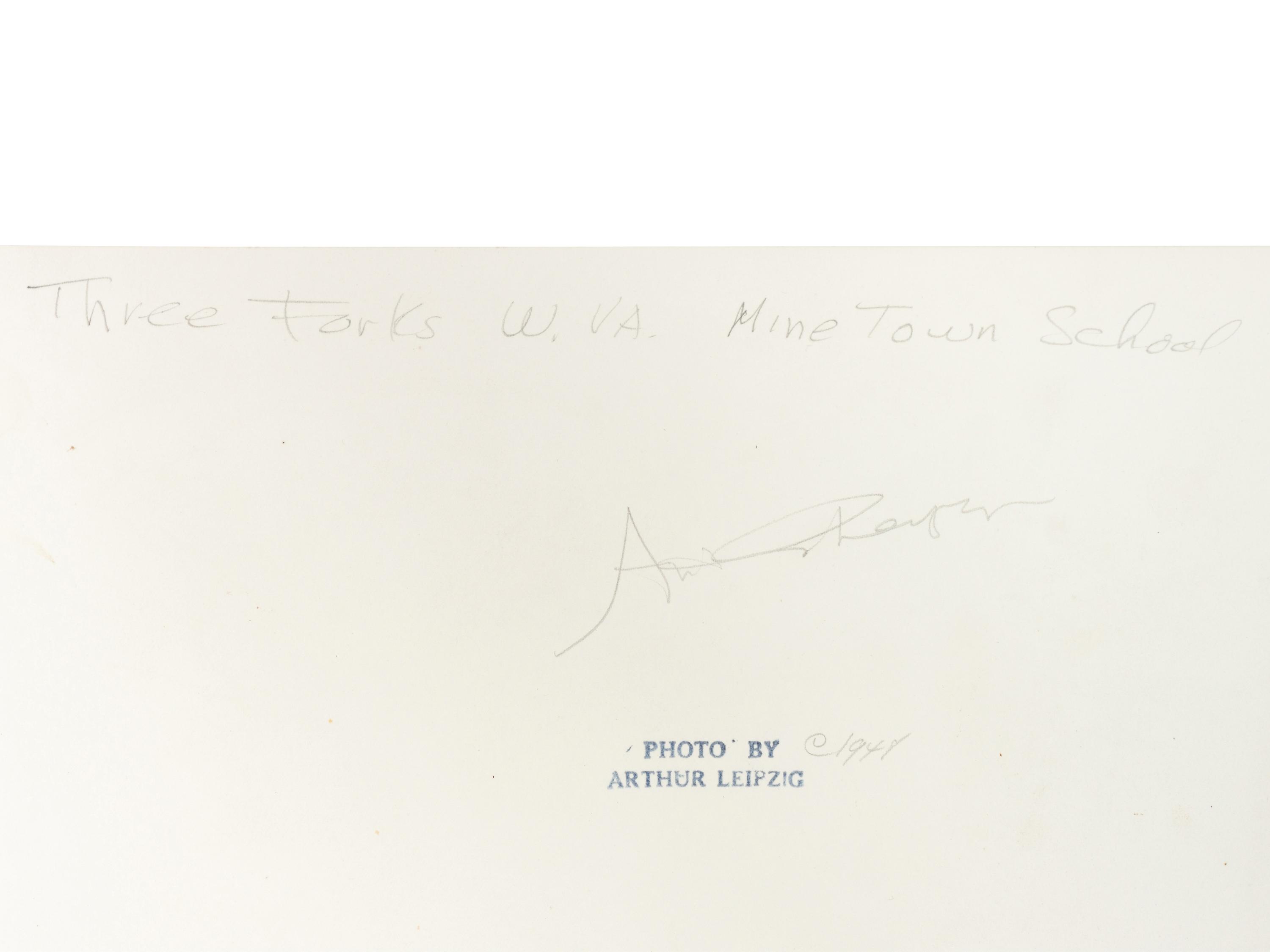 A group of four photographs ( Untitled (sleeping child) , 1950; TWU Rally Downtown , 1947; Three Forks, West Virginia, Mine School (with flag) , 1948; Mine Town School, Three Forks West Virginia (boy walking through gate) , 1948)