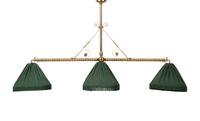 A Victorian Brass Three-Light Billiards Fixture