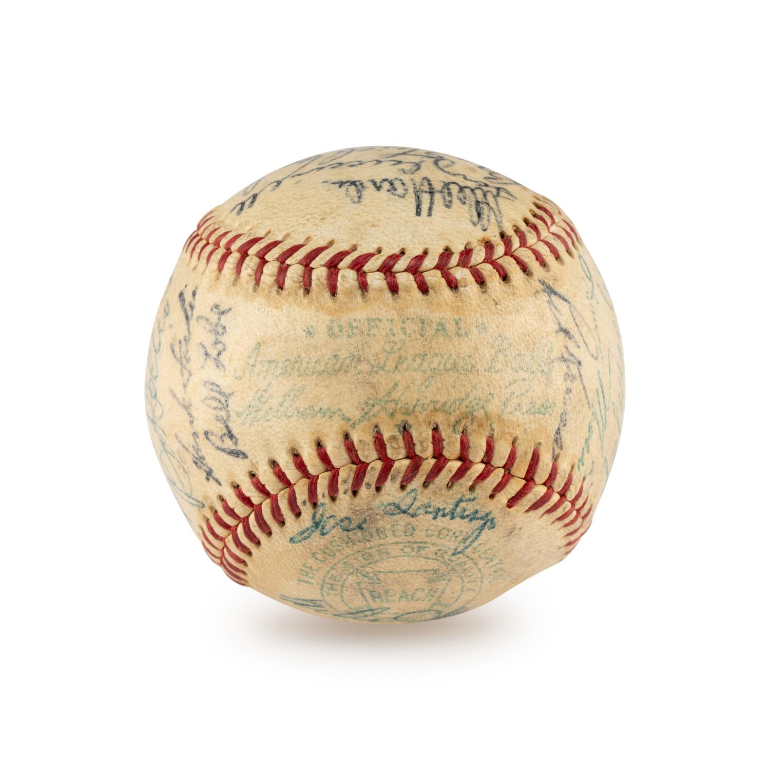 A 1954 Cleveland Indians Teams Signed Autograph Baseball (Beckett Authentication Services)