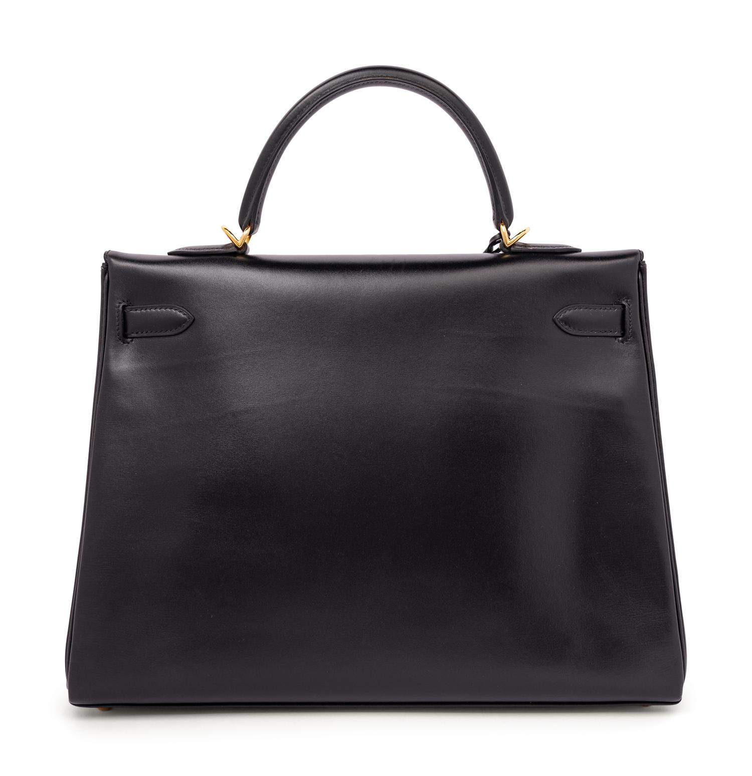 Hermès Black Leather 32cm Kelly Bag, 2002
