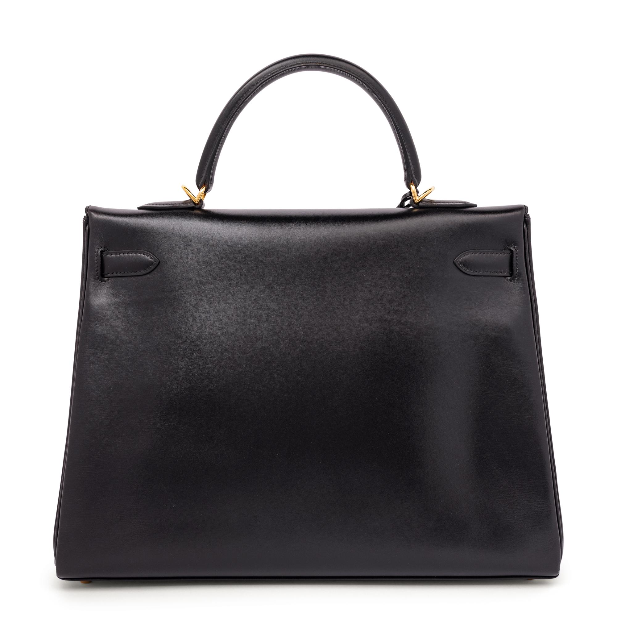 Hermès Black Leather 32cm Kelly Bag, 2002