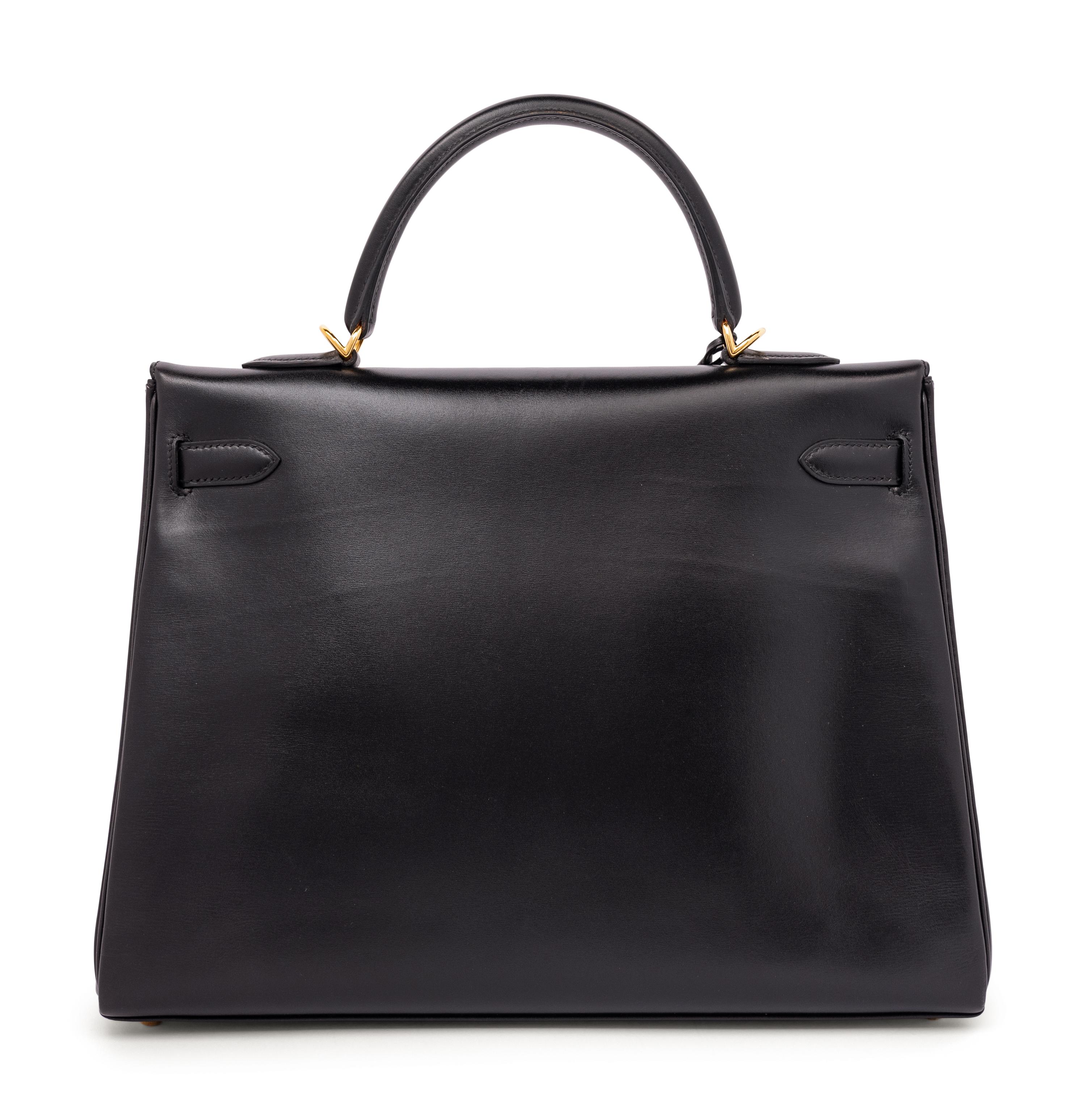 Hermès Black Leather 32cm Kelly Bag, 2002