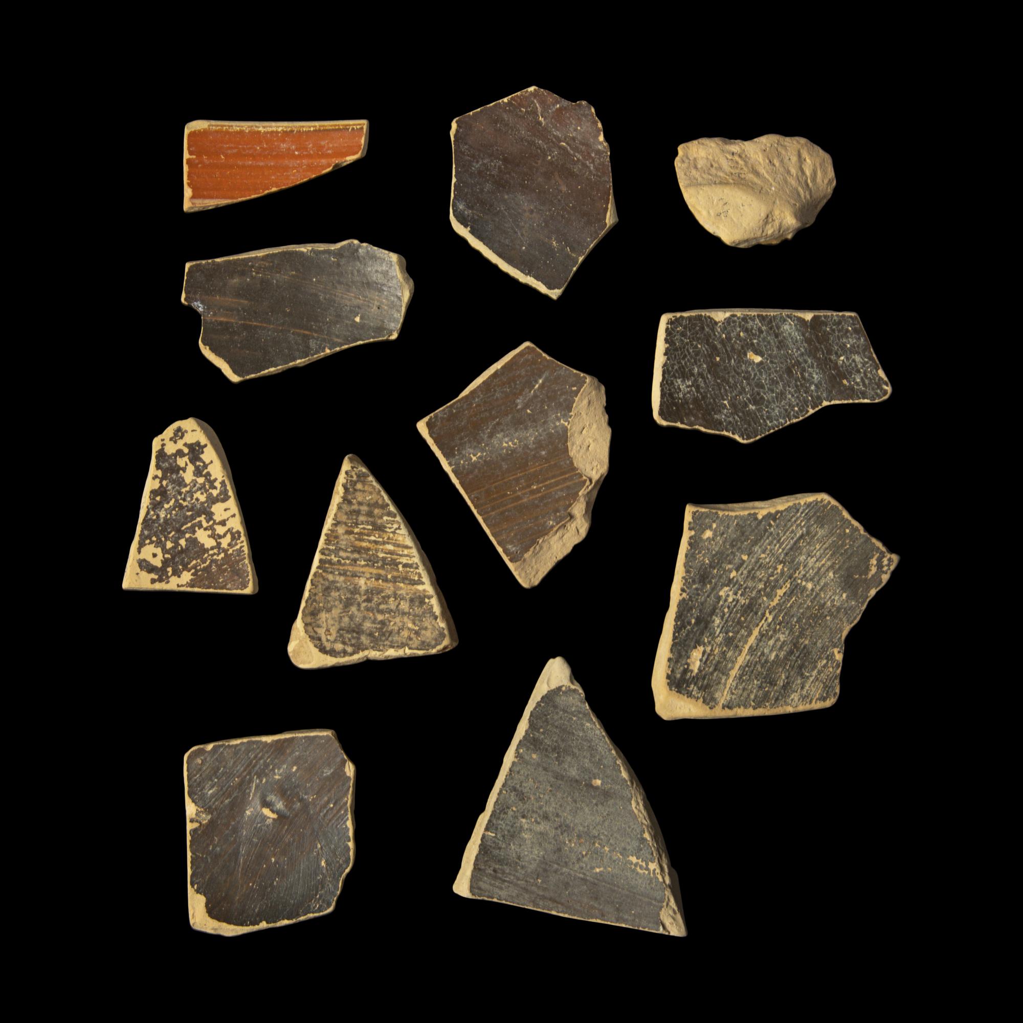 Eleven Corinthian Black-Figured Vase Fragments with Animals
