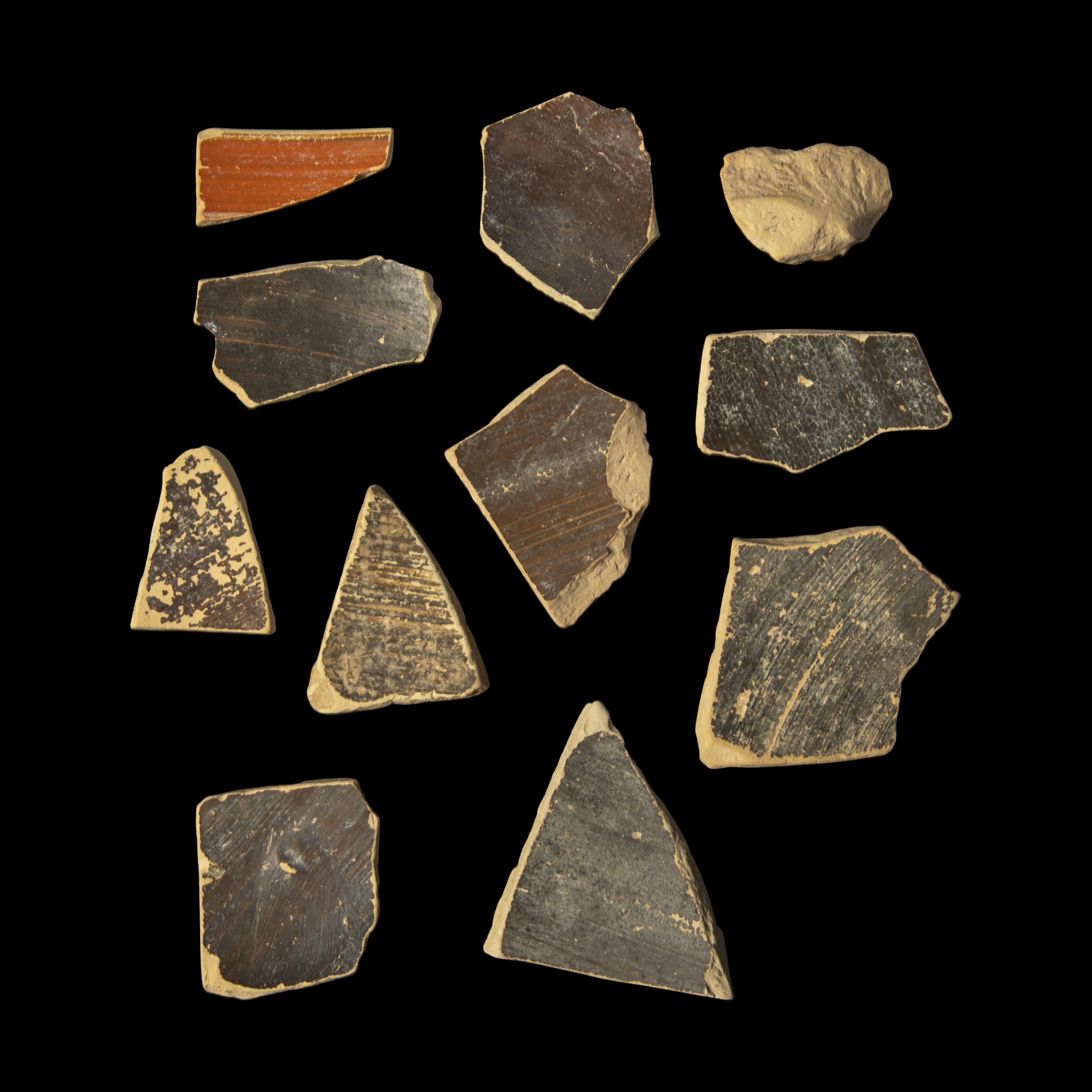 Eleven Corinthian Black-Figured Vase Fragments with Animals