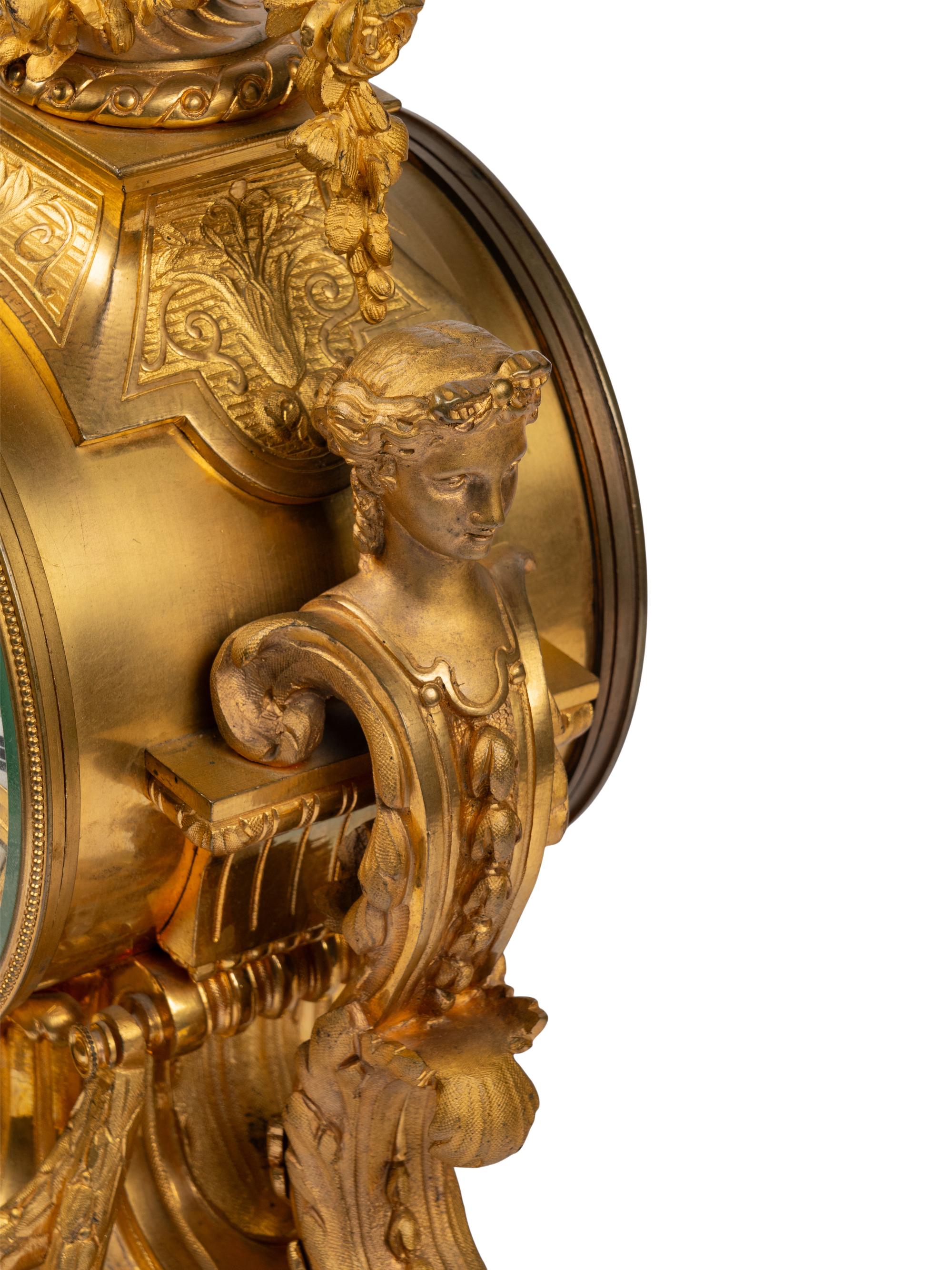 A French Gilt Bronze Mantel Clock