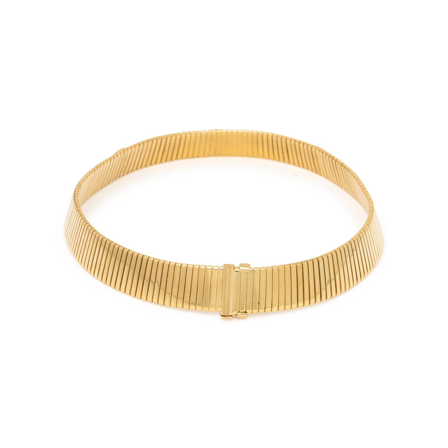 BULGARI, YELLOW GOLD 'MONETE' TUBOGAS CHOKER NECKLACE