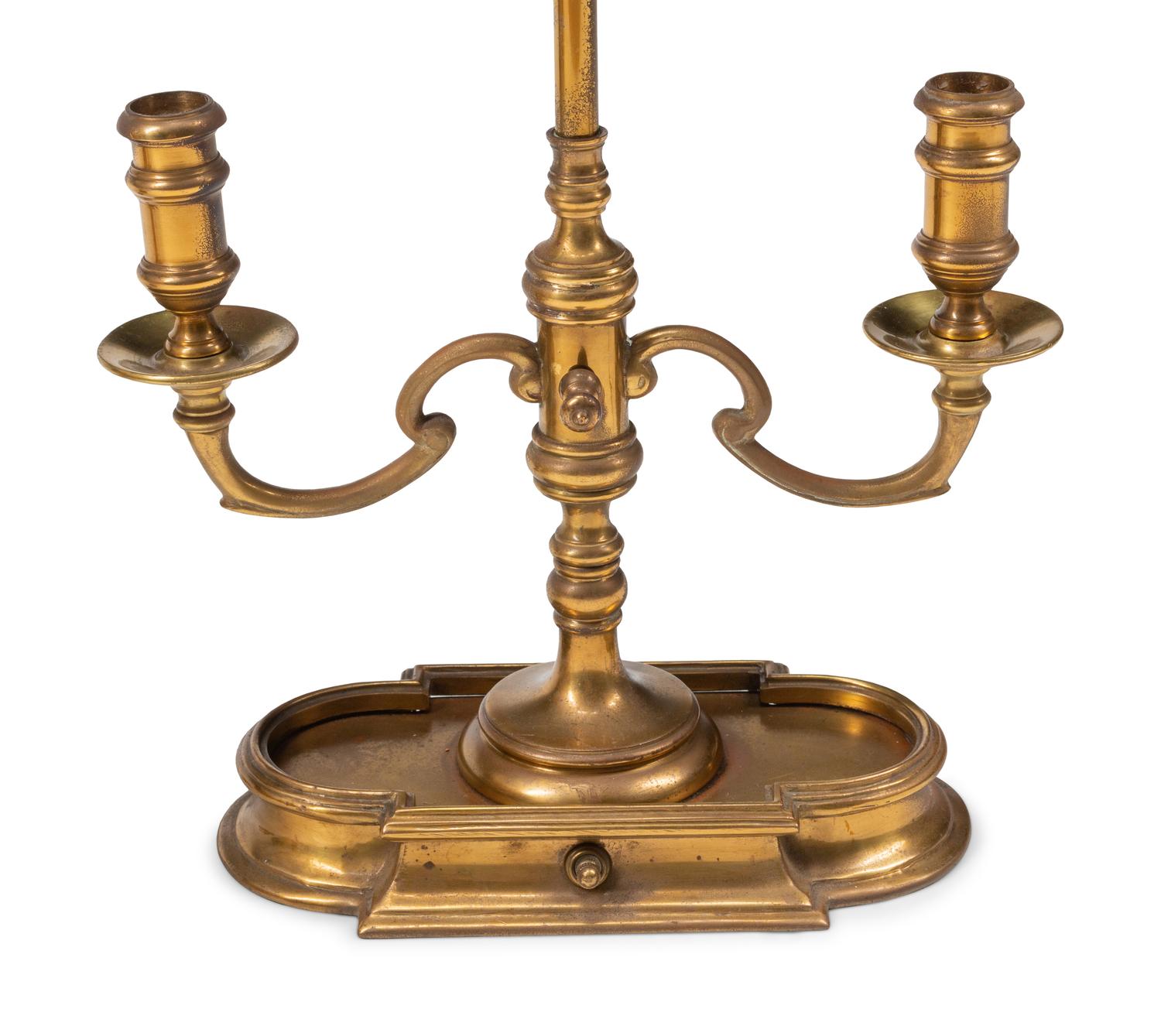 Three Gilt Metal Bouillotte Lamps with Tôle Shades