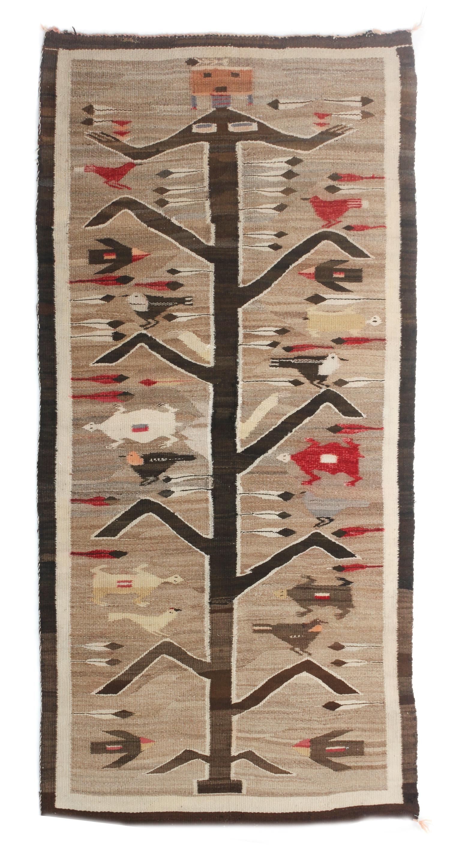 A Navajo Corn Plant Figure Weaving 39 x 75 inches.