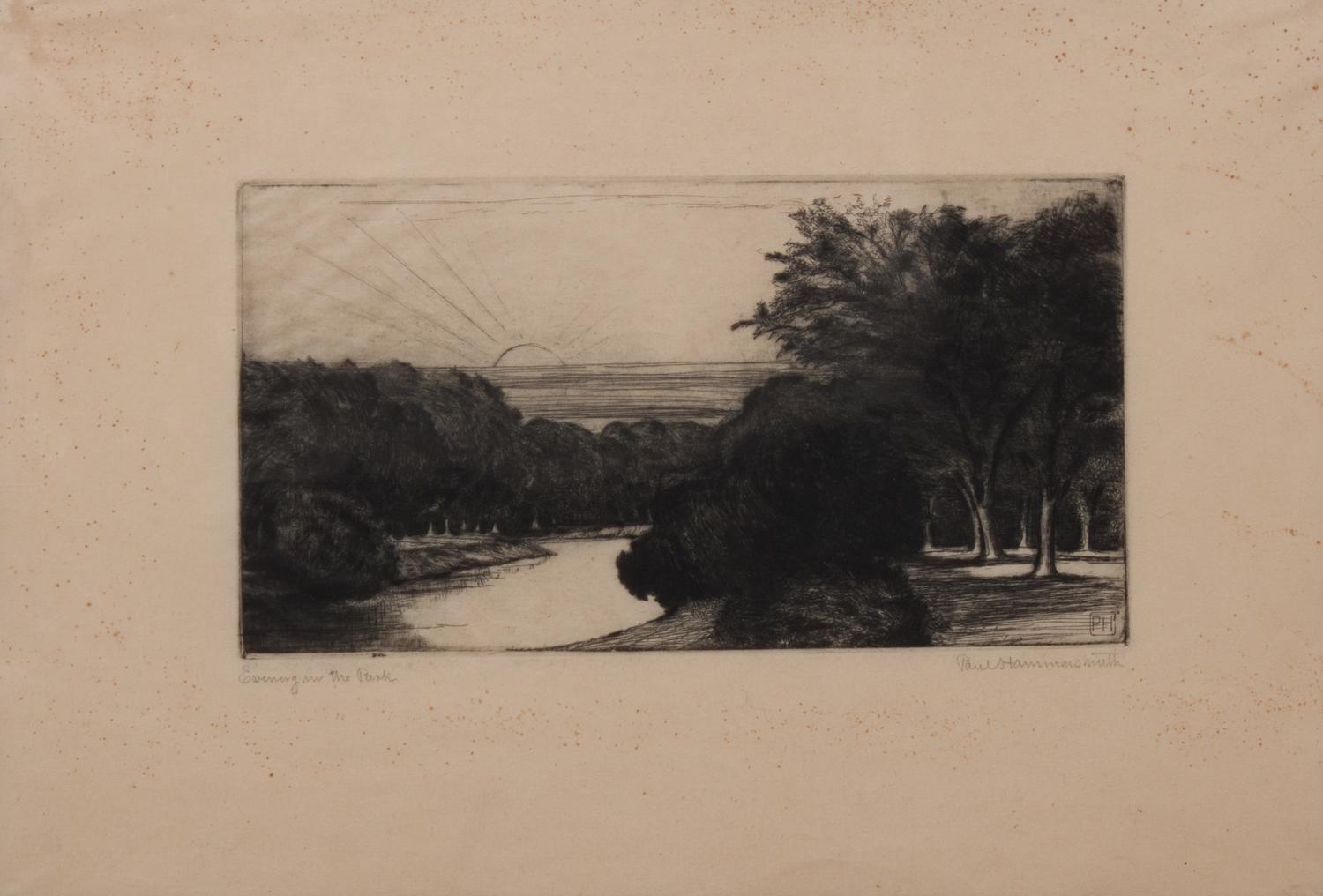 Paul Hammersmith, (Wisconsin, 1857-1937), Evening in the Park and Lake Michigan Sunrise (two works)