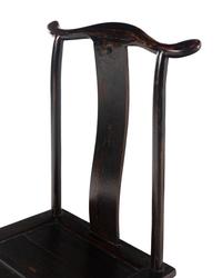 A Set of Four Chinese Black Lacquered Nanmu Side Chairs, Dengguayi