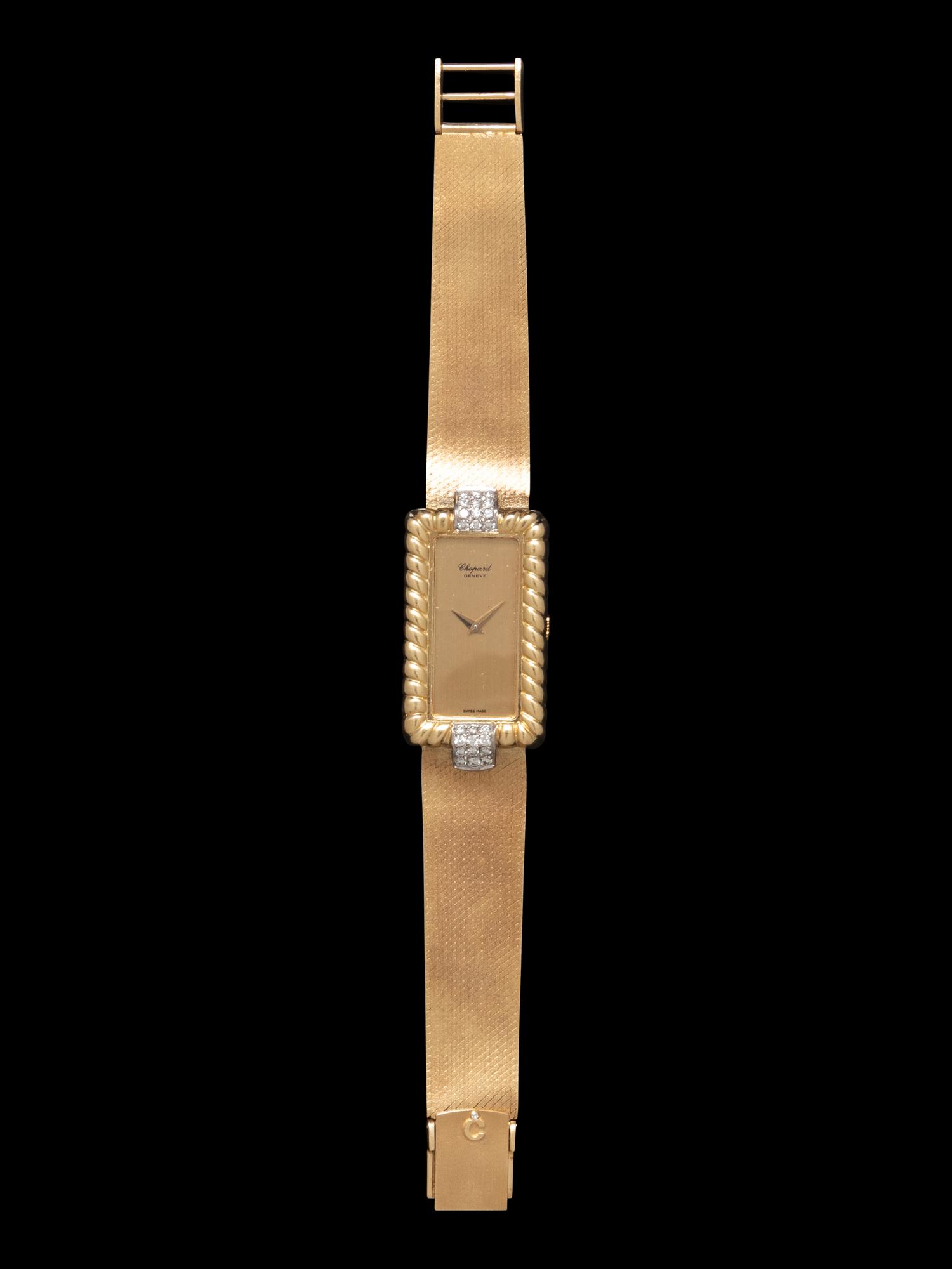 CHOPARD, 18K YELLOW GOLD AND DIAMOND WATCH