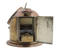 A Brass Cased Ship's Binnacle Height 8 x width 10 1/2 inches. — SESTREL, LATE 19TH CENTURY