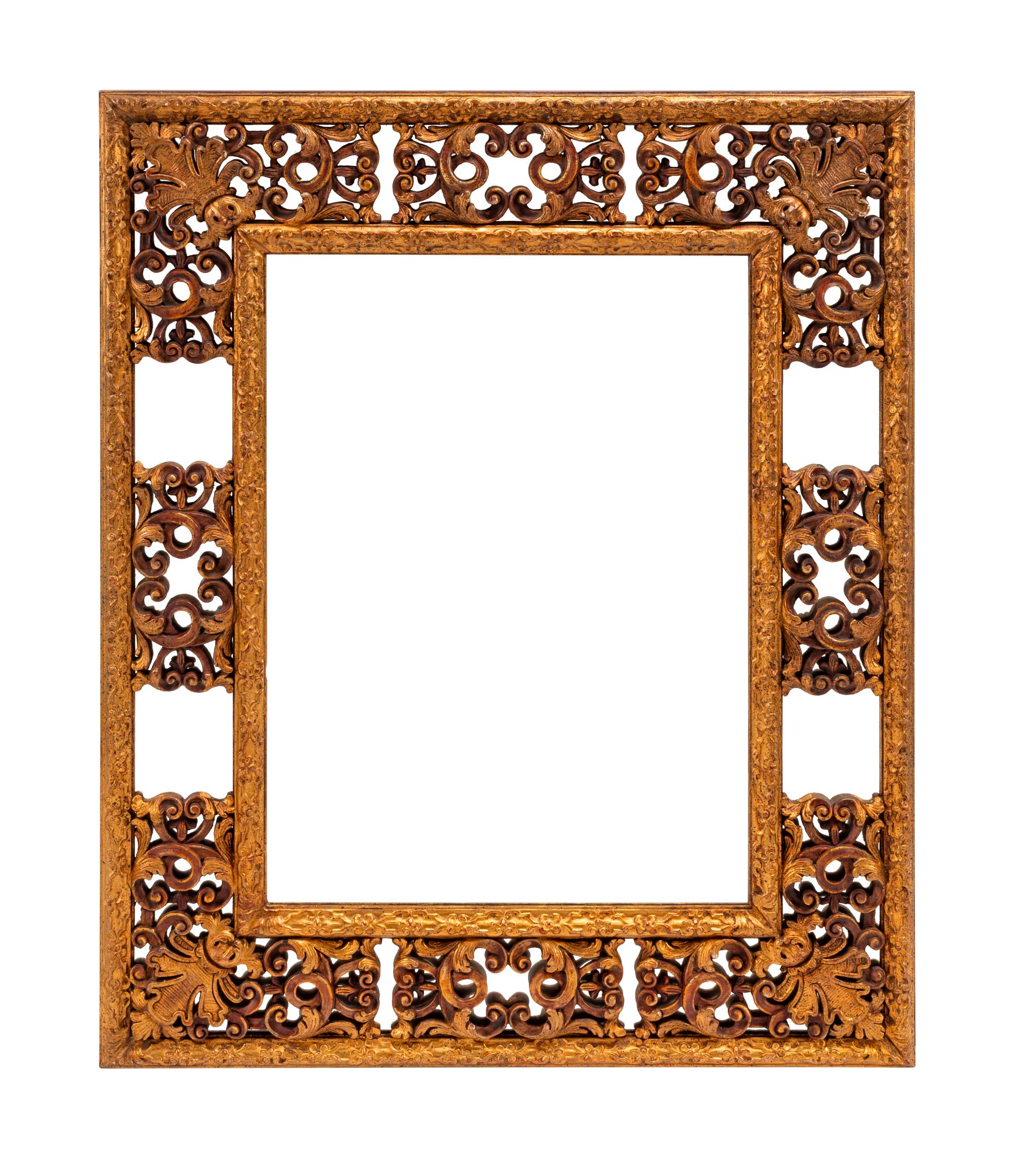 A Spanish Baroque Style Giltwood Mirror