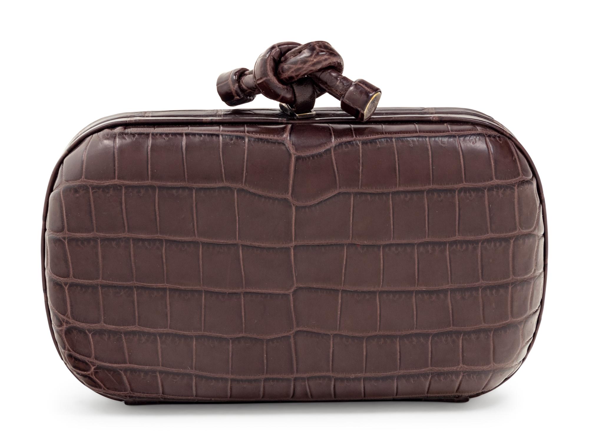 Bottega Veneta Crocodile Box Knot Clutch