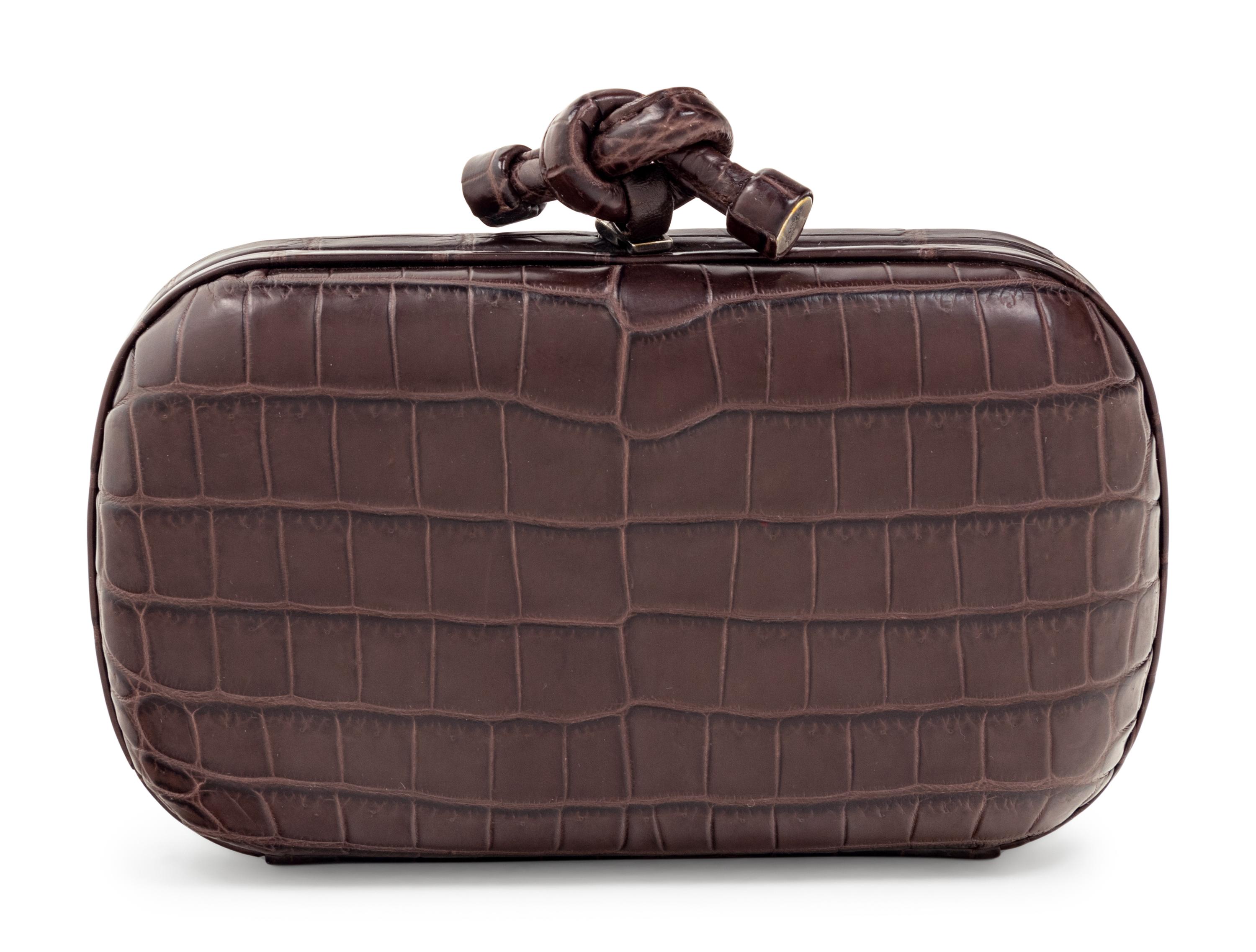 Bottega Veneta Crocodile Box Knot Clutch