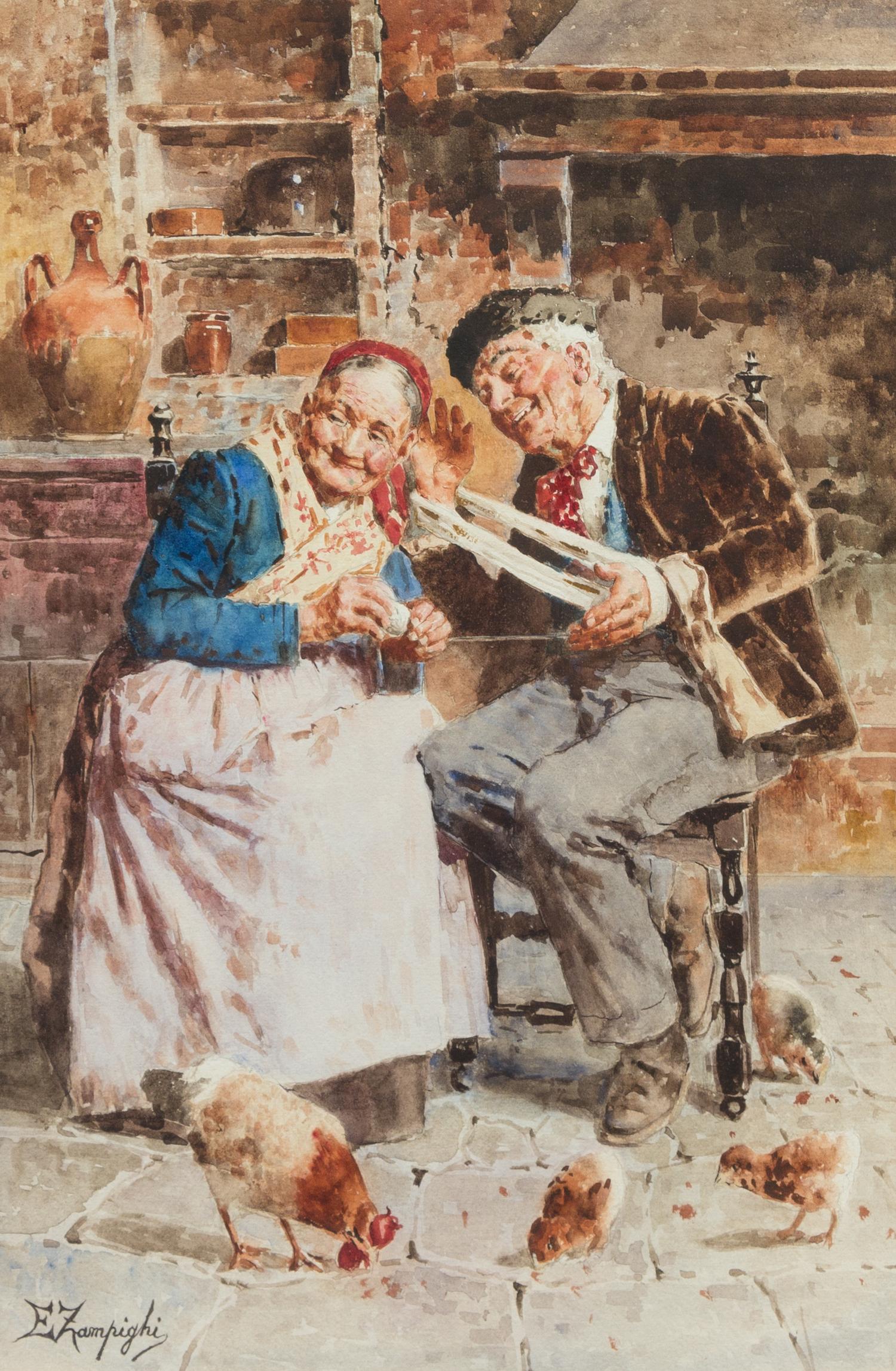 Eugenio Zampighi, (Italian, 1859-1944), A Good Story