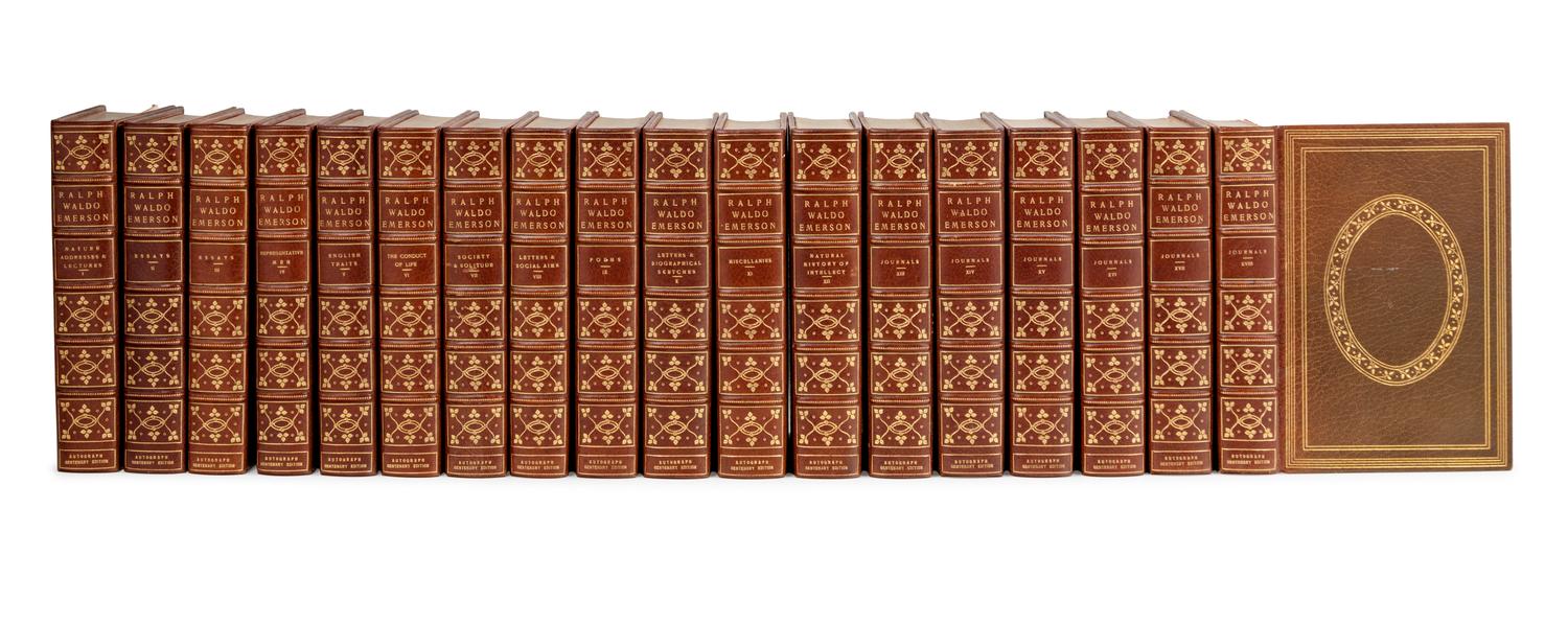 EMERSON, Ralph Waldo (1803-1882). Works . Cambridge, MA: The Riverside Press, 1903.