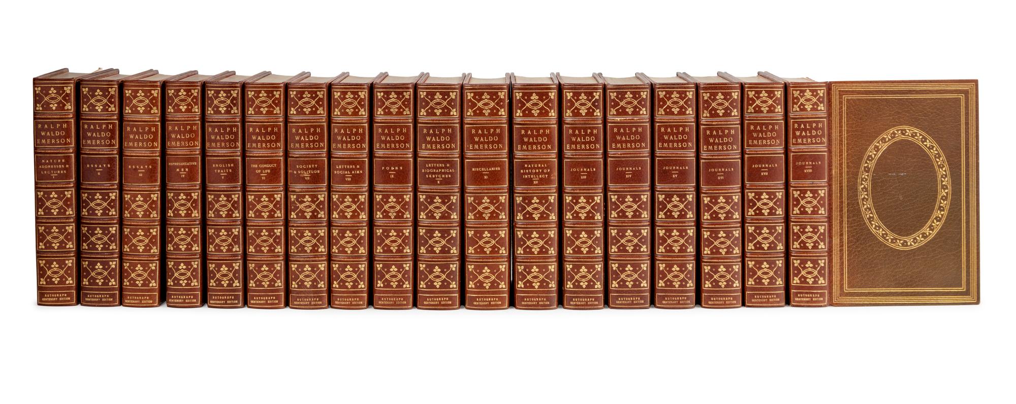 EMERSON, Ralph Waldo (1803-1882). Works . Cambridge, MA: The Riverside Press, 1903.