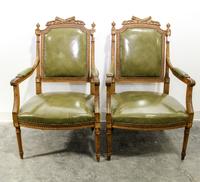 A Pair of Louis XVI Style Fauteuils Height 38 1/4 inches. — 19TH/20TH CENTURY