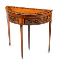 An Italian Neoclassical Inlaid Demilune Games Table — 19TH CENTURY
