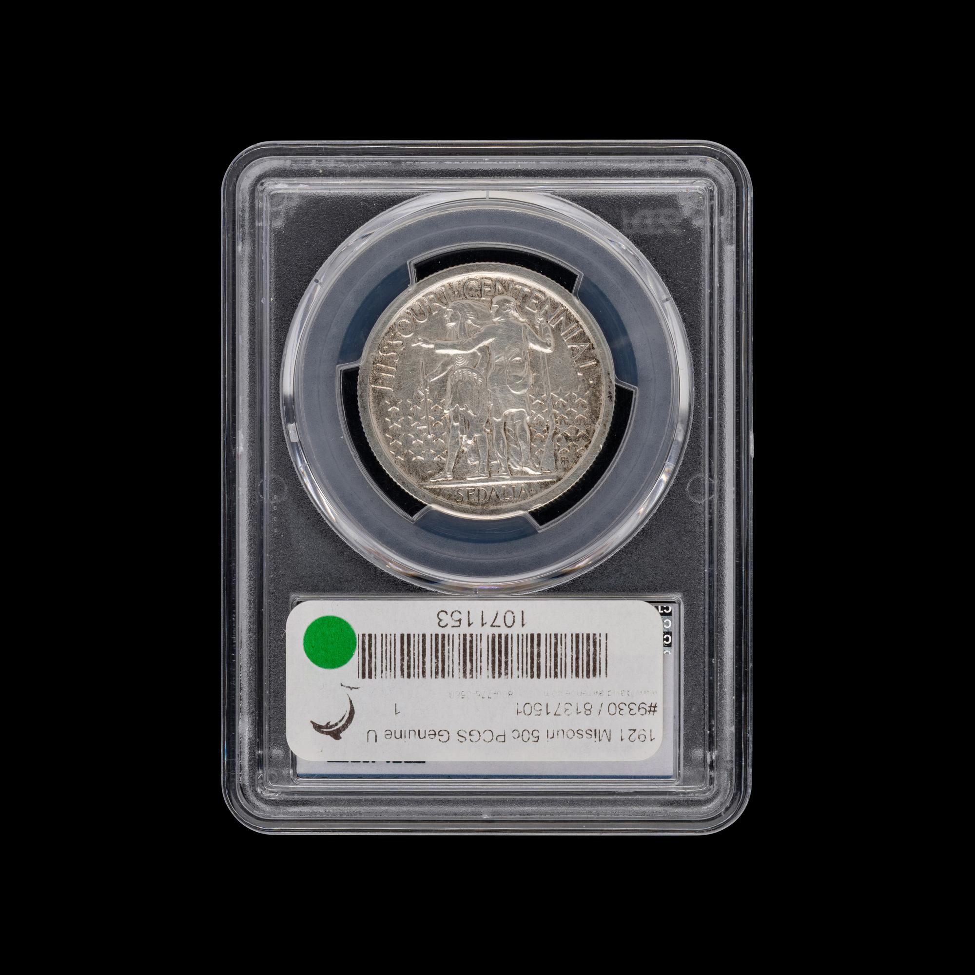A 1921 Missouri Commemorative 50c Coin [PCGS Unc Details-Cleaned]