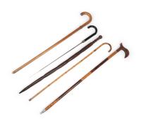 A Group of Five Cane Swords
