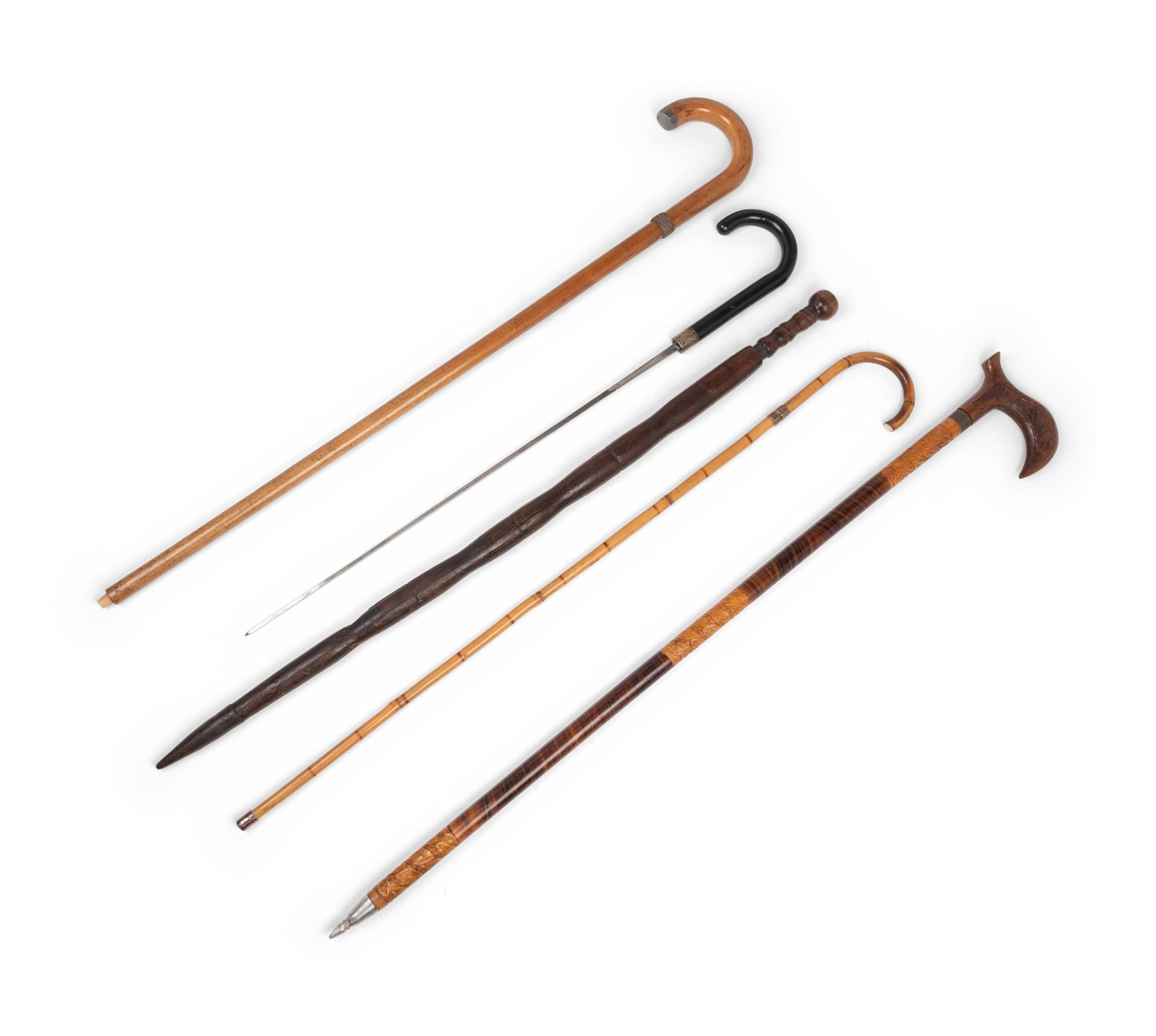 A Group of Five Cane Swords