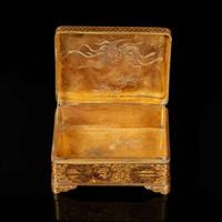 A small Komai, Kyoto gold-inlaid iron box 日本鉗金鐵盒 Meiji period ??