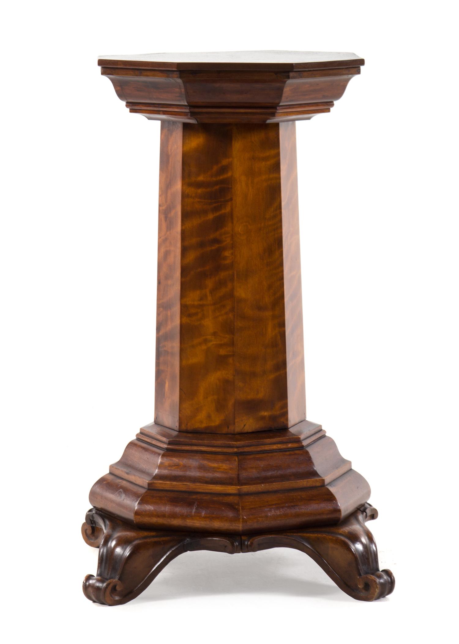 An Edwardian Mahogany Pedestal Height 29 inches. — LATE 19TH CENTURY