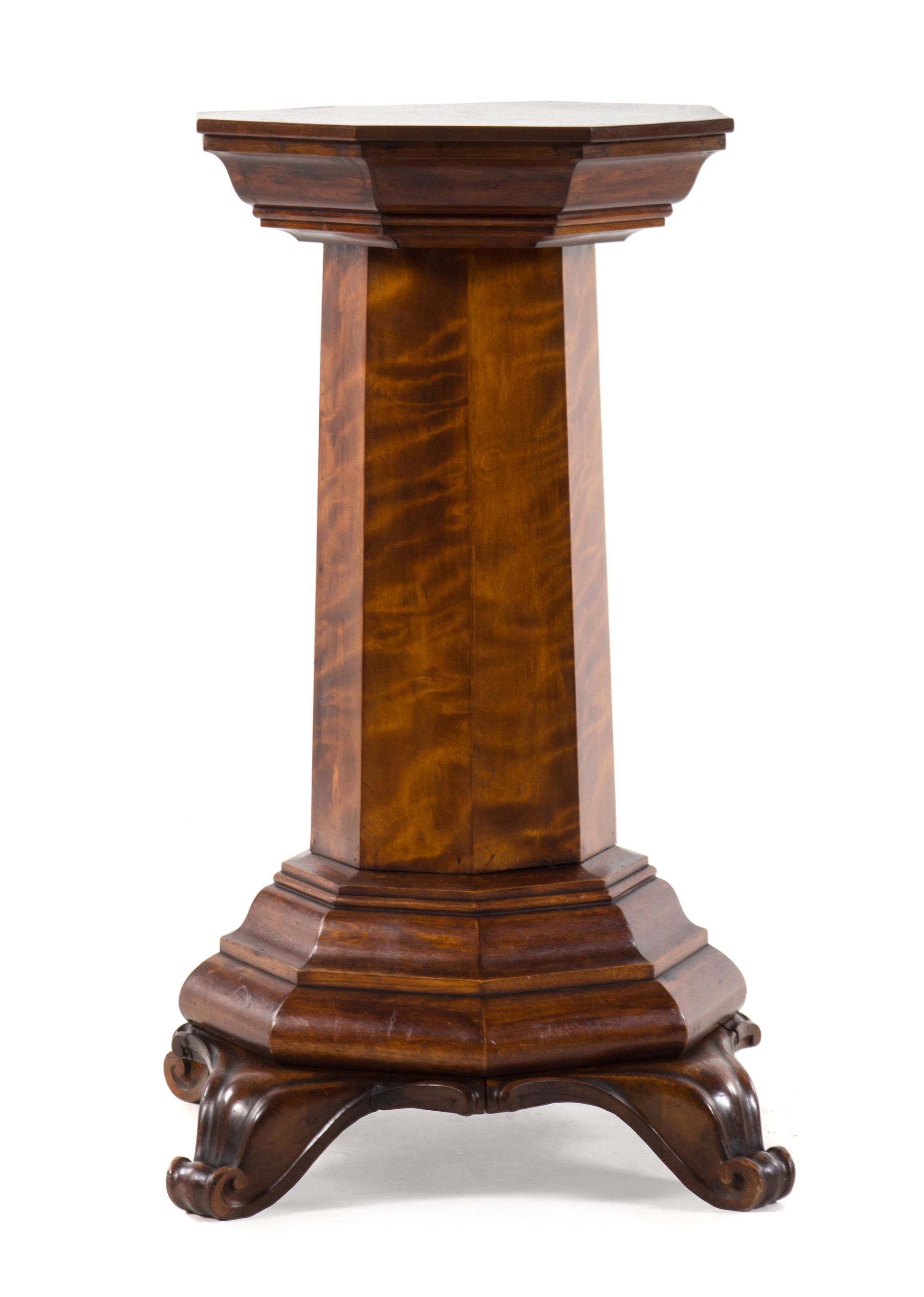 An Edwardian Mahogany Pedestal Height 29 inches. — LATE 19TH CENTURY